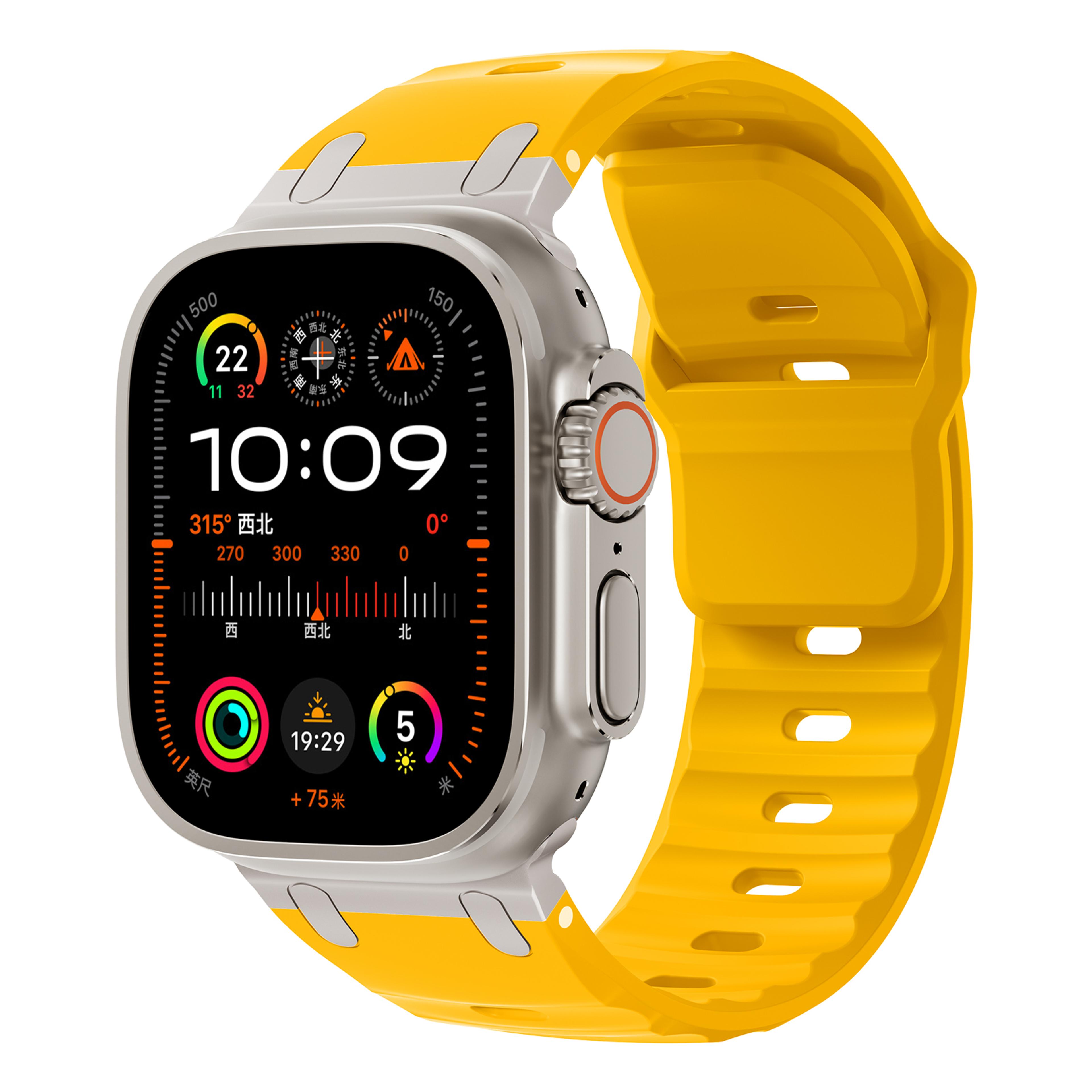 Sport Silicone Strap For Apple Watch Ultra Stainless Steel Bracelet Band For IWatch Series 6