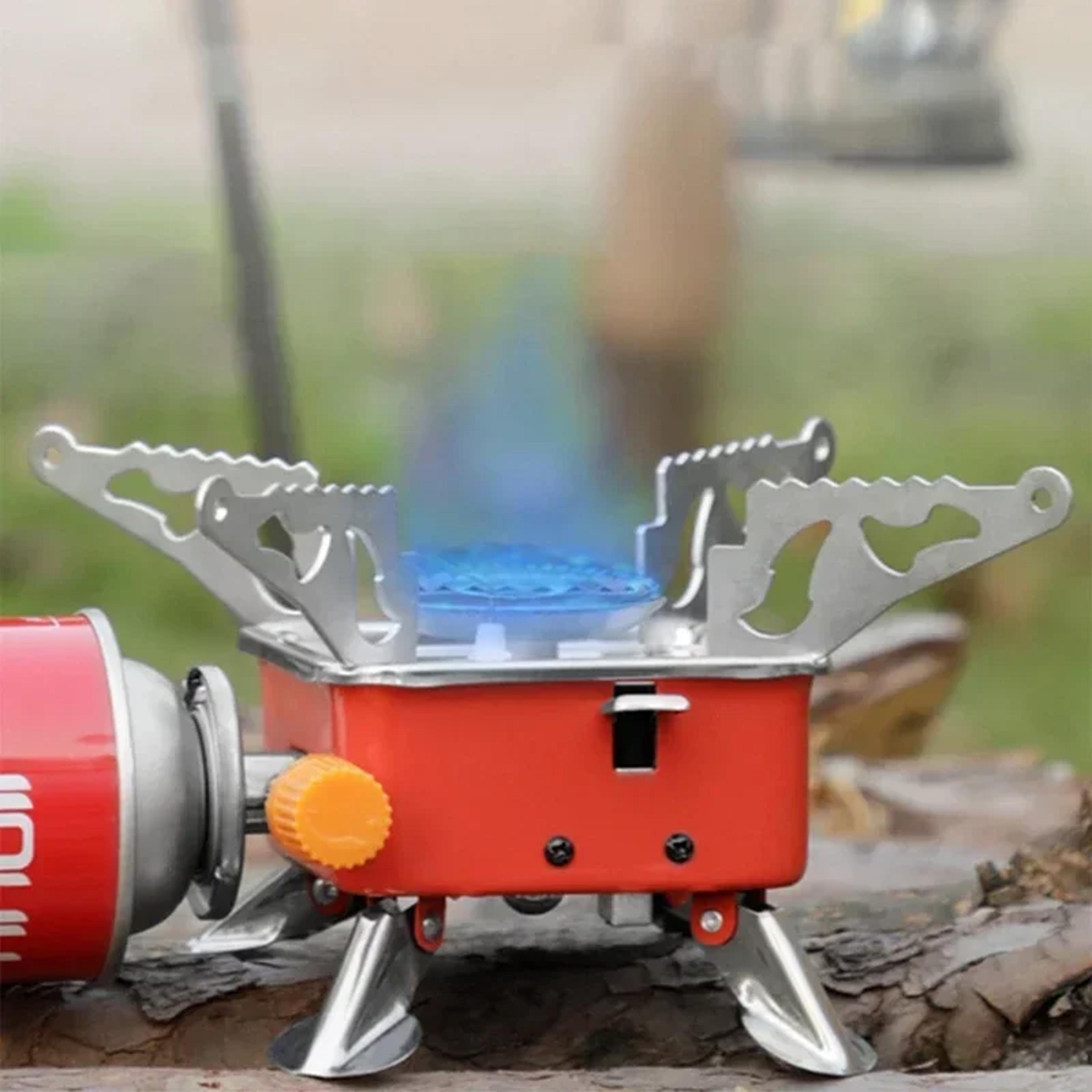 Portable Camping Stove Windproof Foldable Gas Tank Burner For Hiking BBQ And Outdoor Cooking 4