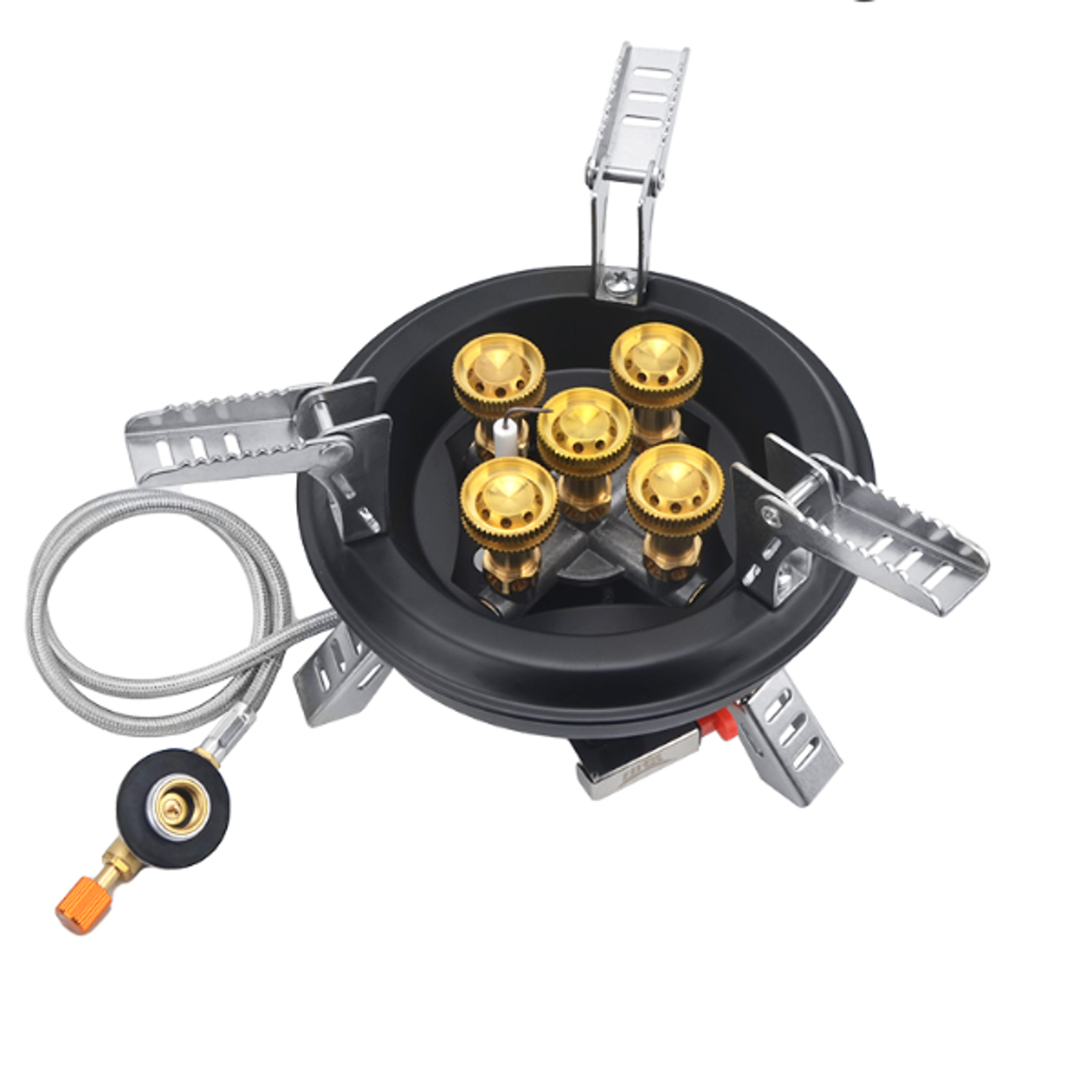 high-powered camping gas stove with piezo ignition butane burner for hiking & travel