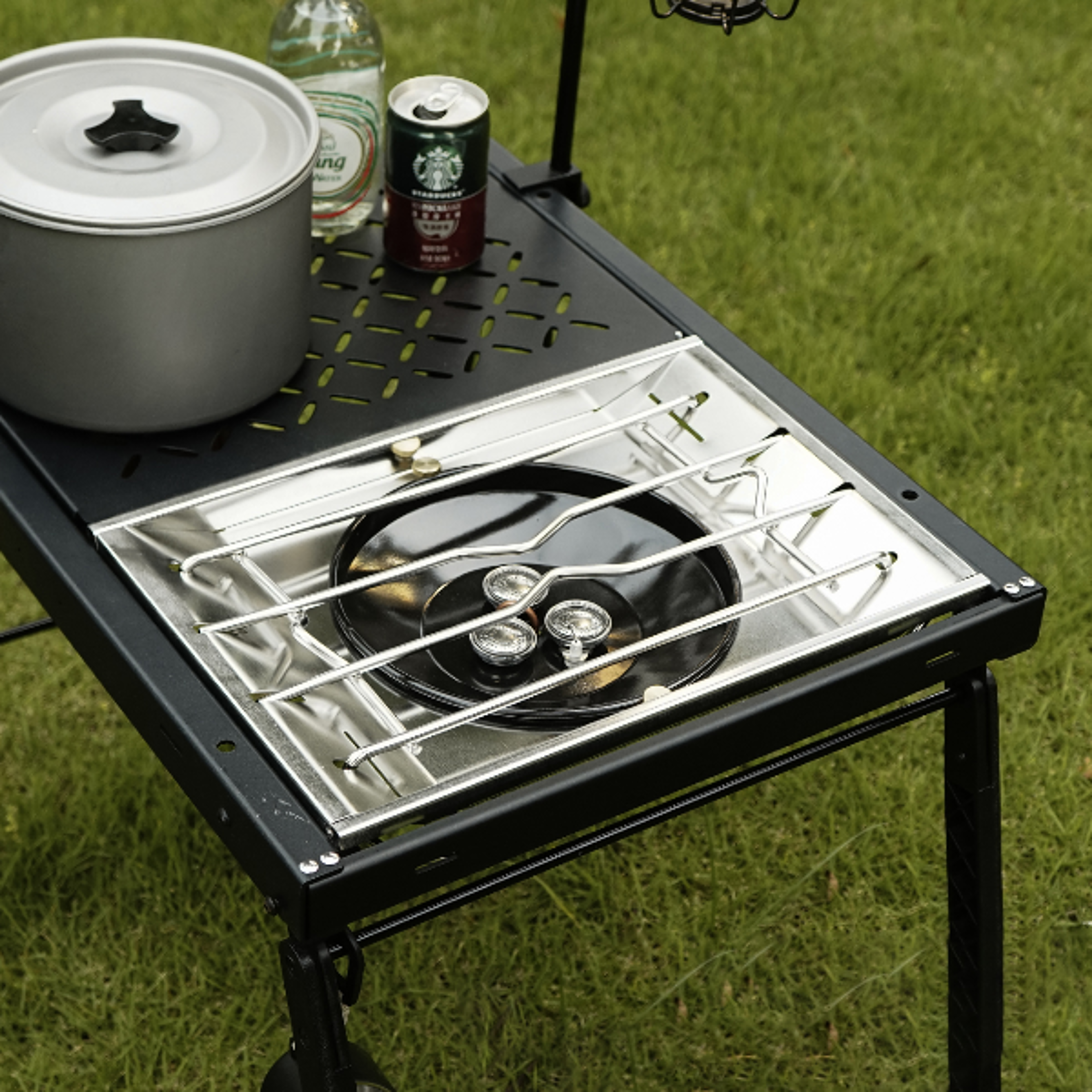 portable stainless steel camping stove one-touch folding, high power burner for outdoors