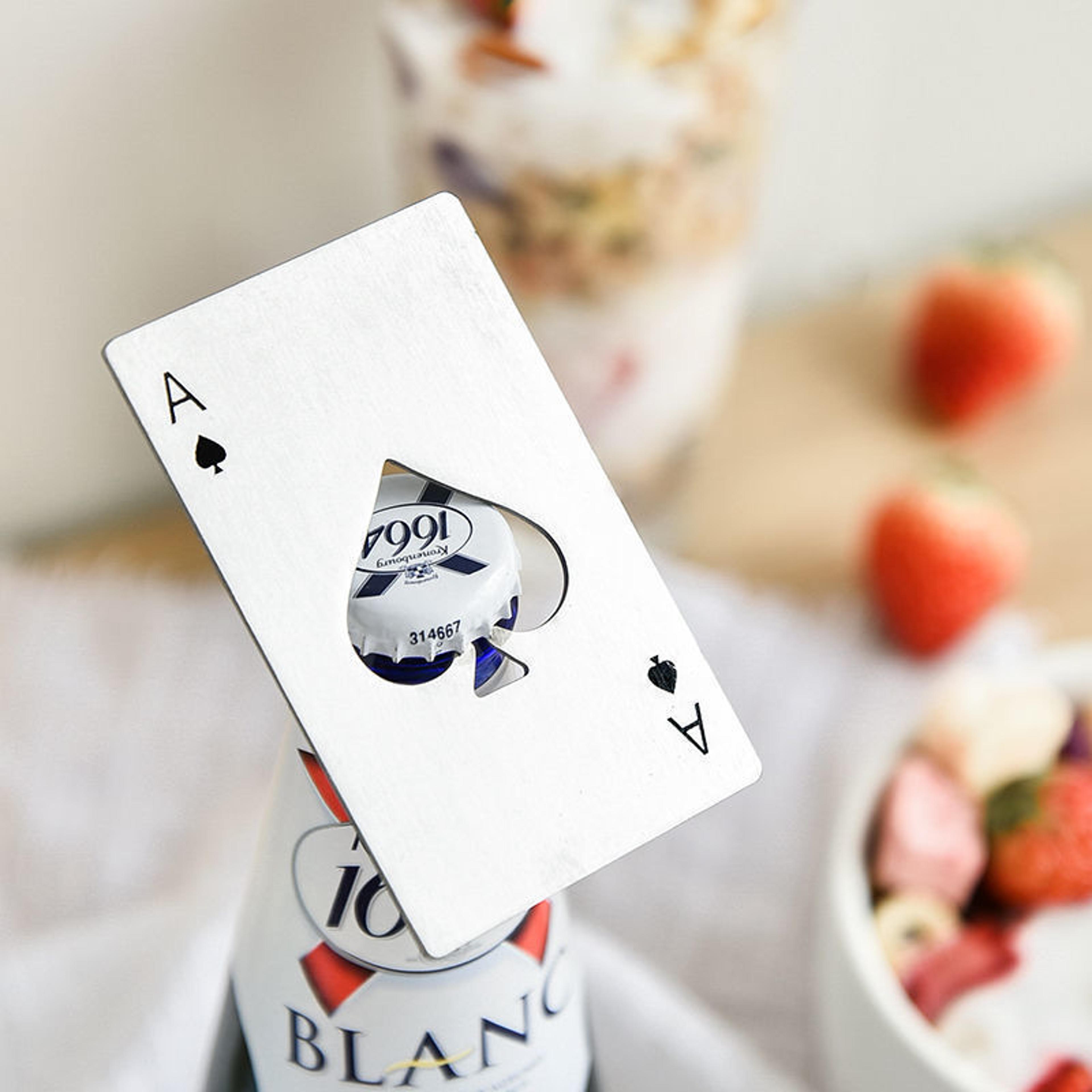 poker card bottle opener ace of spades stainless steel credit card bar tool for home & parties