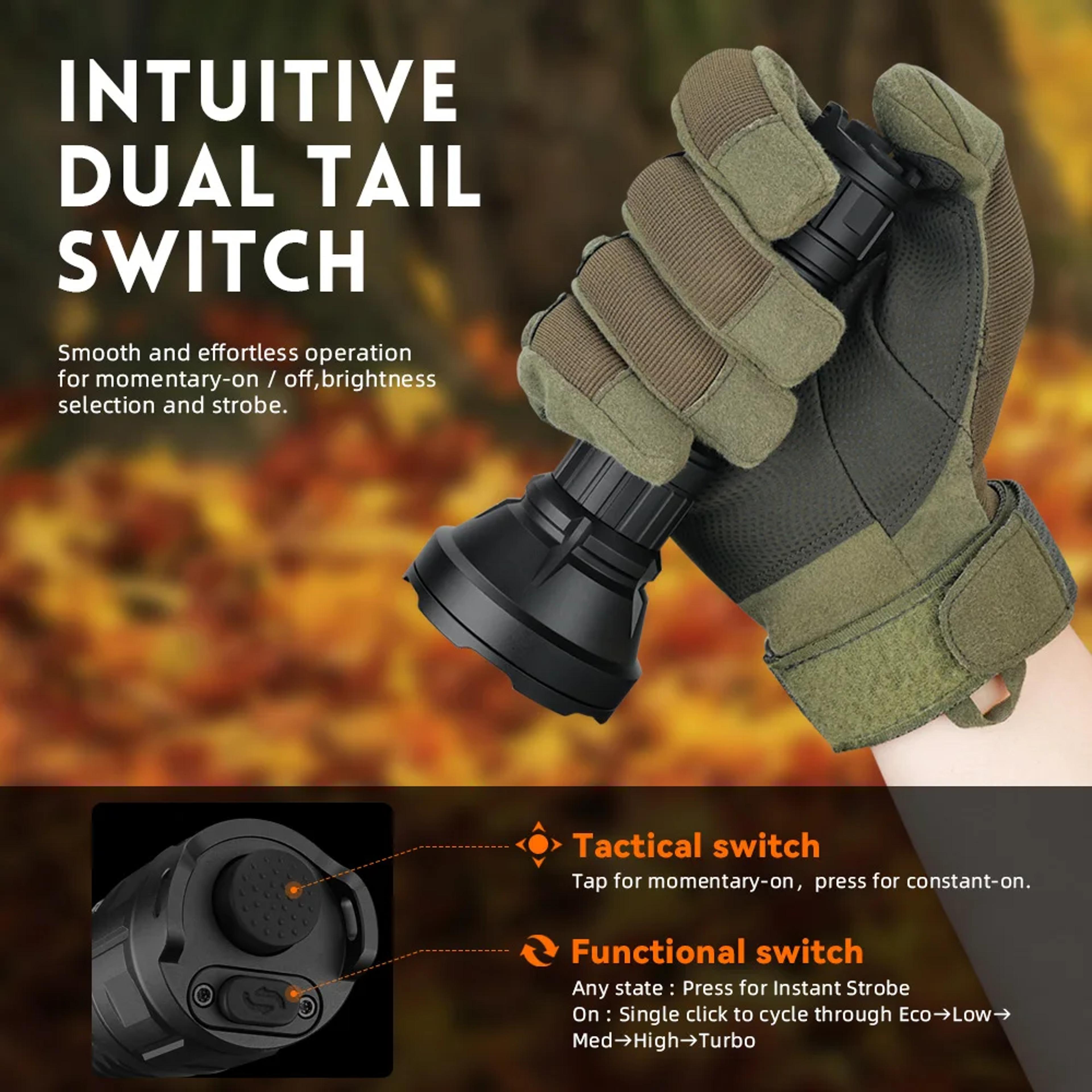 Ultra Bright Rechargeable Tactical Flashlight With Type C  Power 2