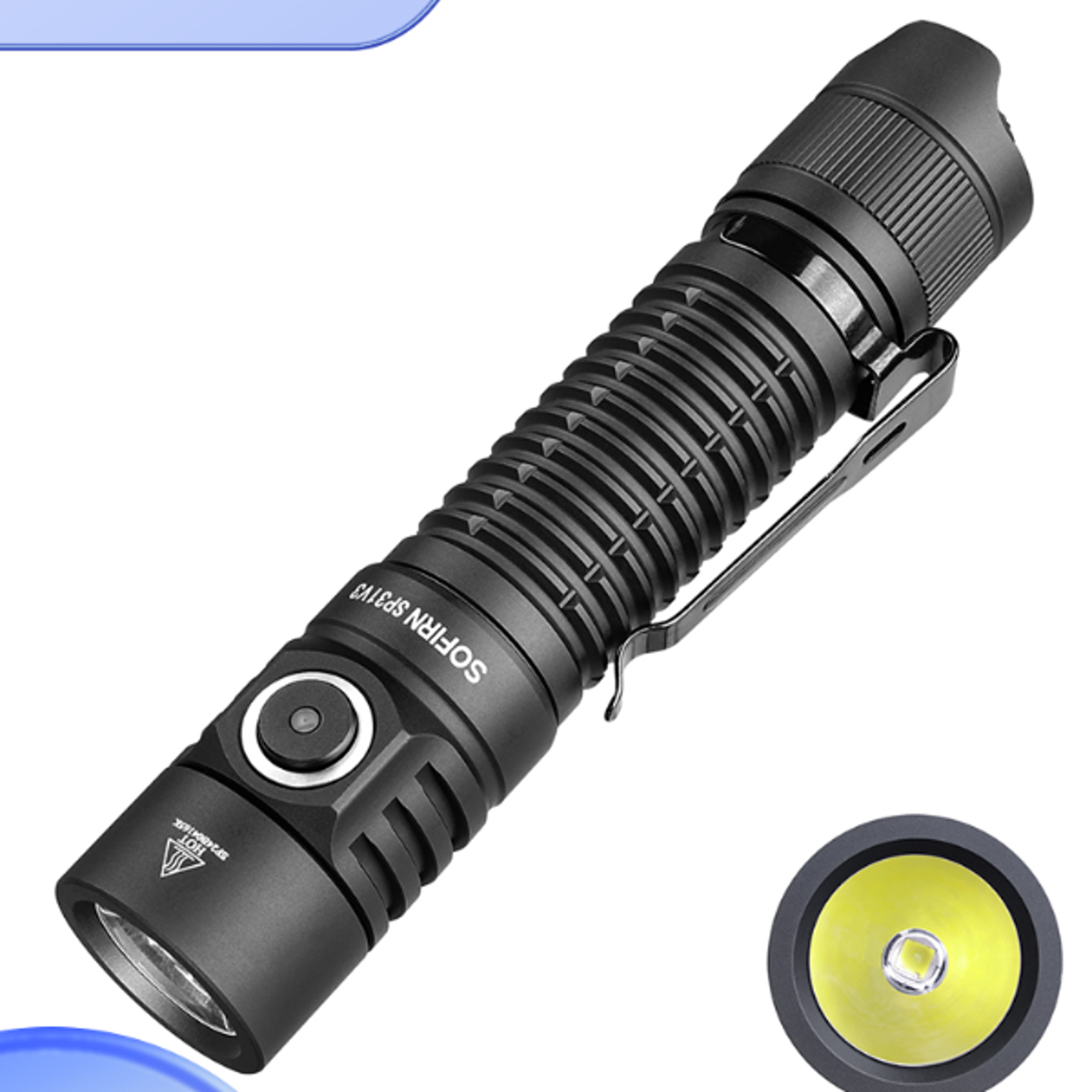 premium tactical usb c rechargeable flashlight with dual switch high power edc torch