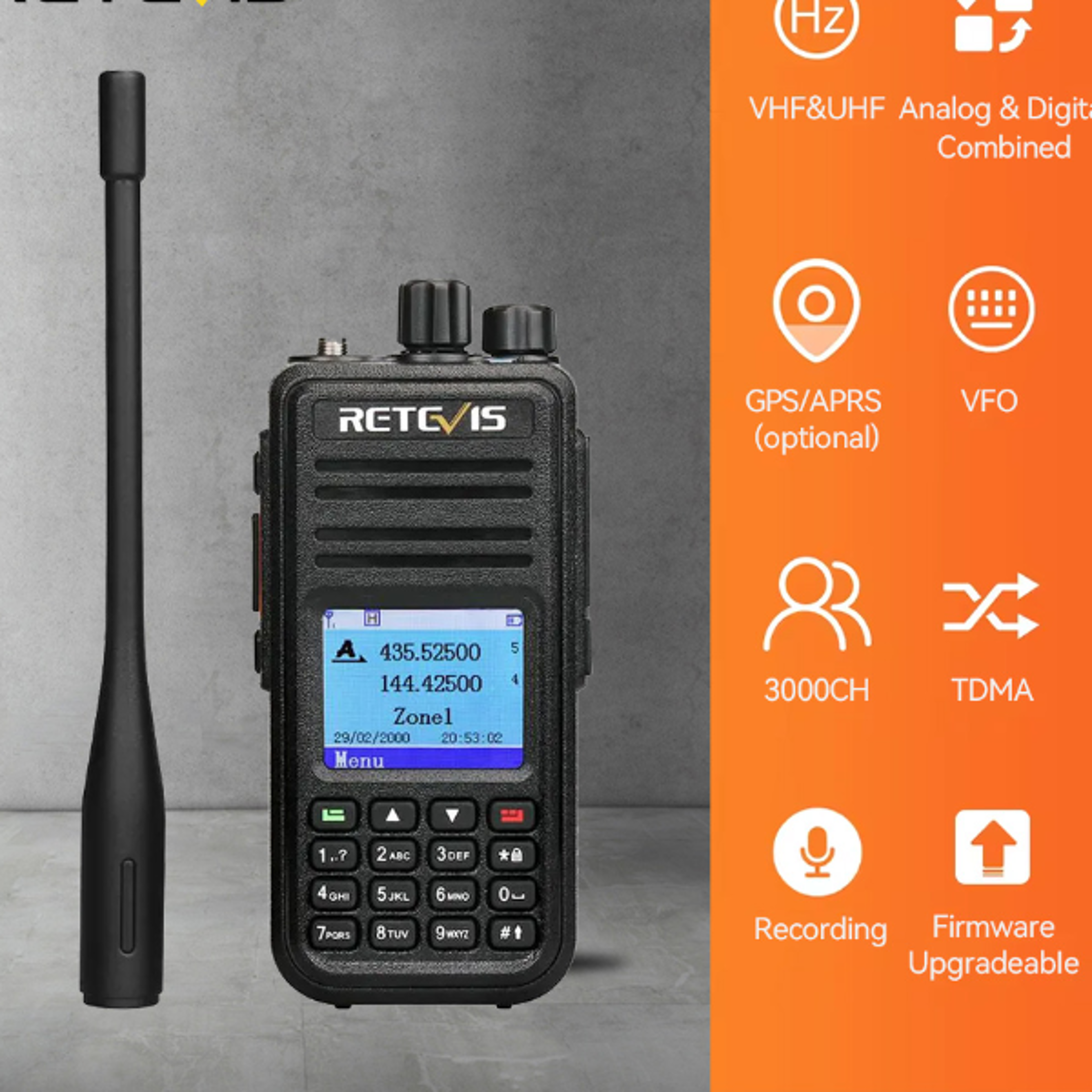 dual band digital walkie talkie long range two way radios