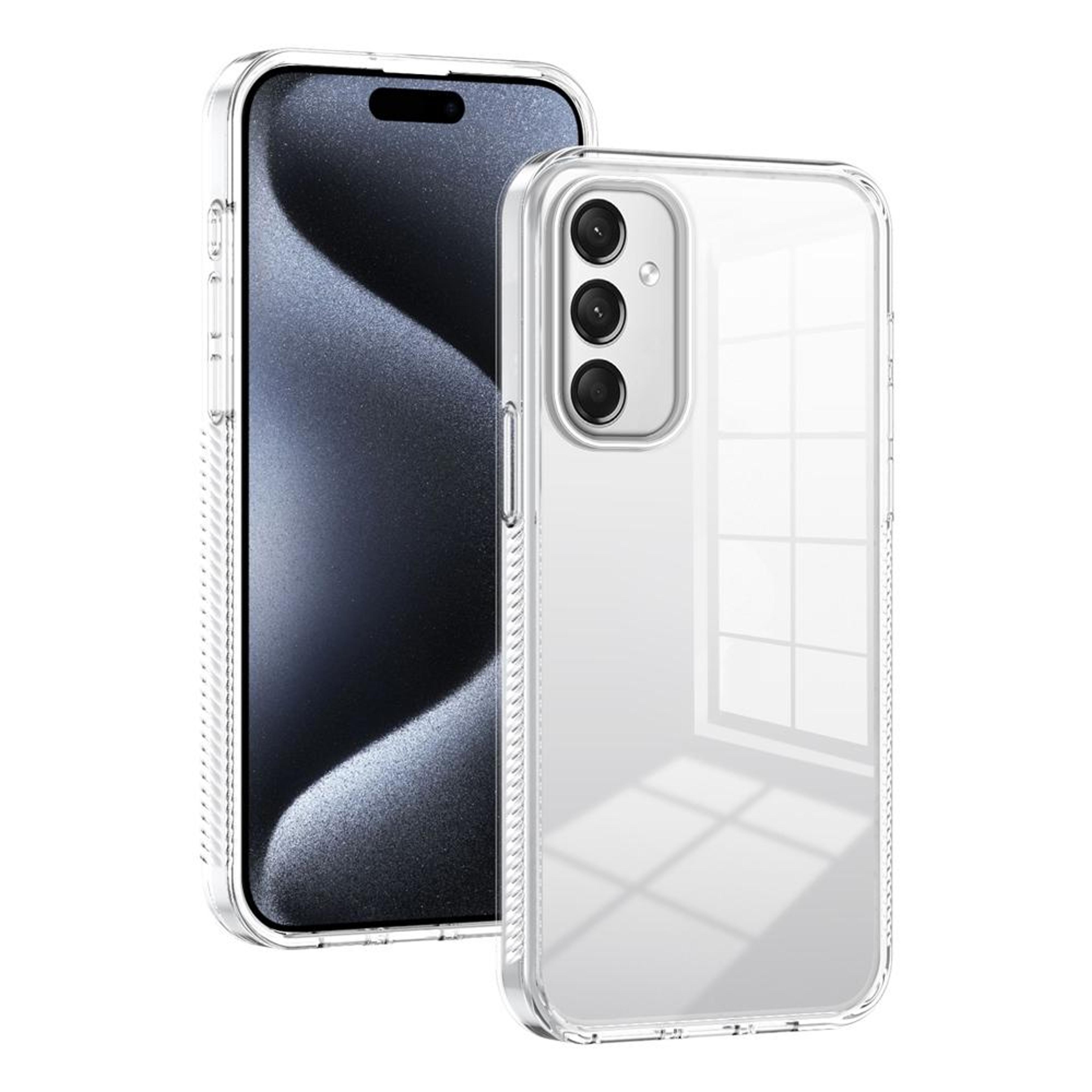 samsung galaxy clear hybrid phone case, anti slip protective cover with tpu acrylic transparency