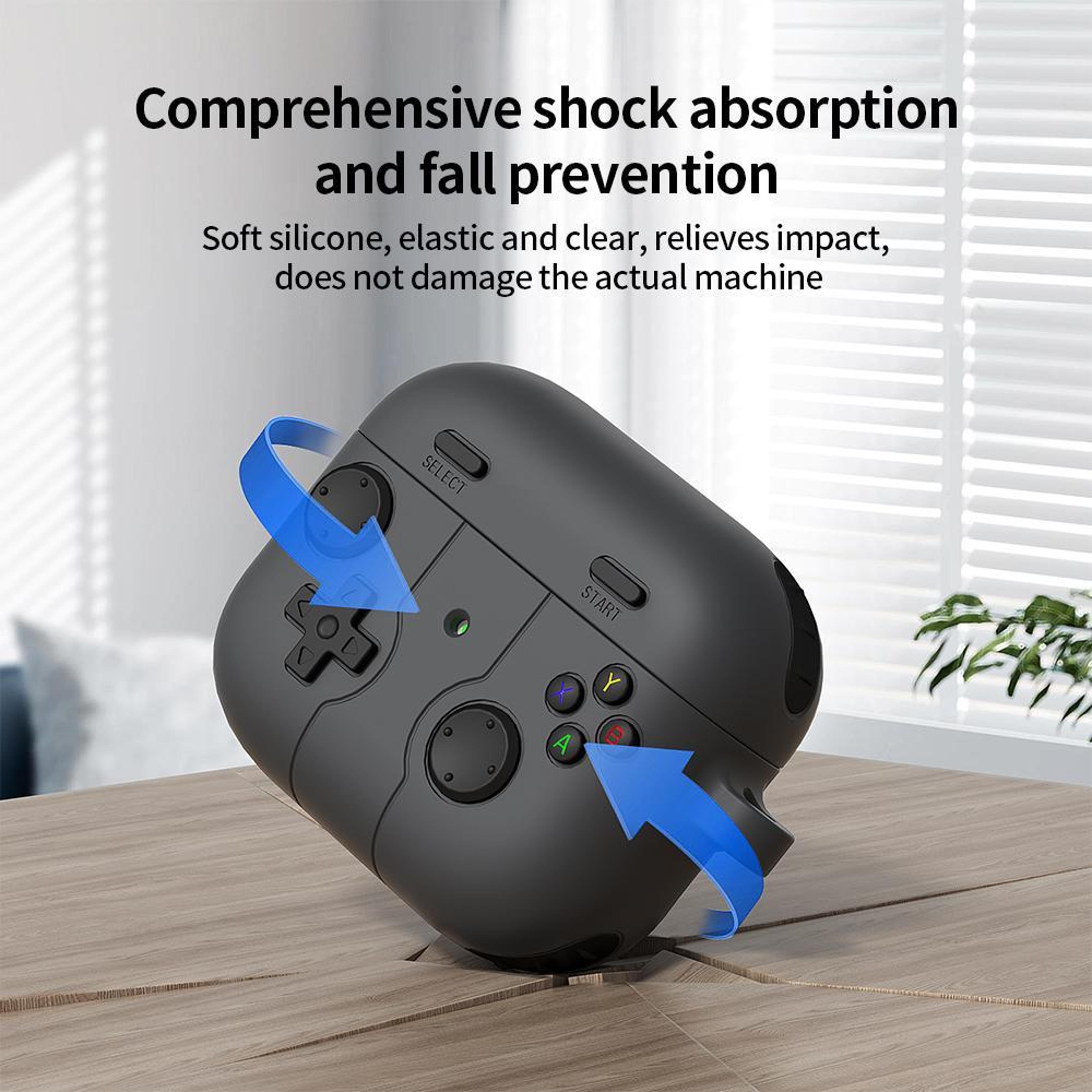 Game Console Style Wireless Earbuds Case Silicone Cover With Carabiner Clip 2