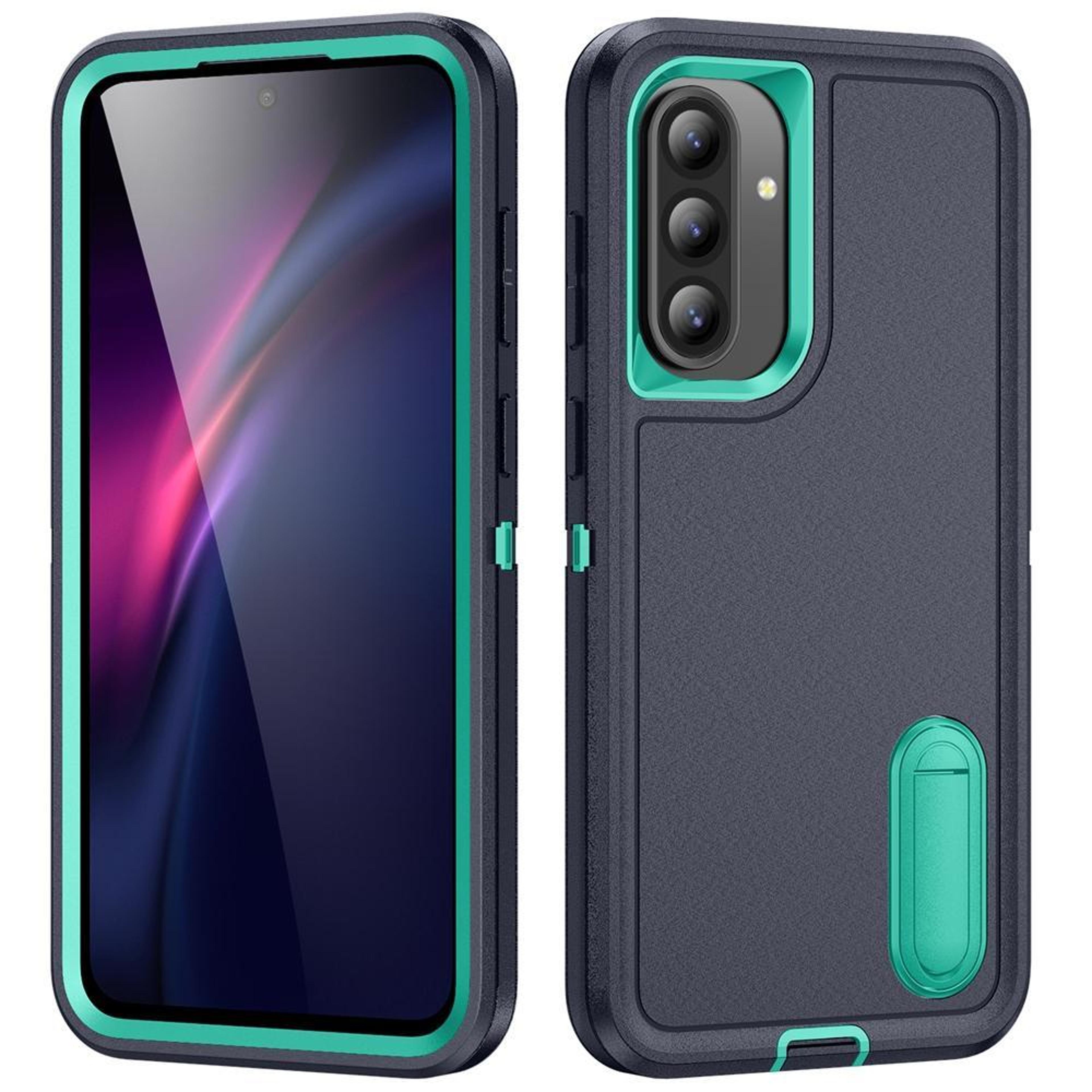rugged shockproof phone case with built-in stand hybrid silicone armor cover