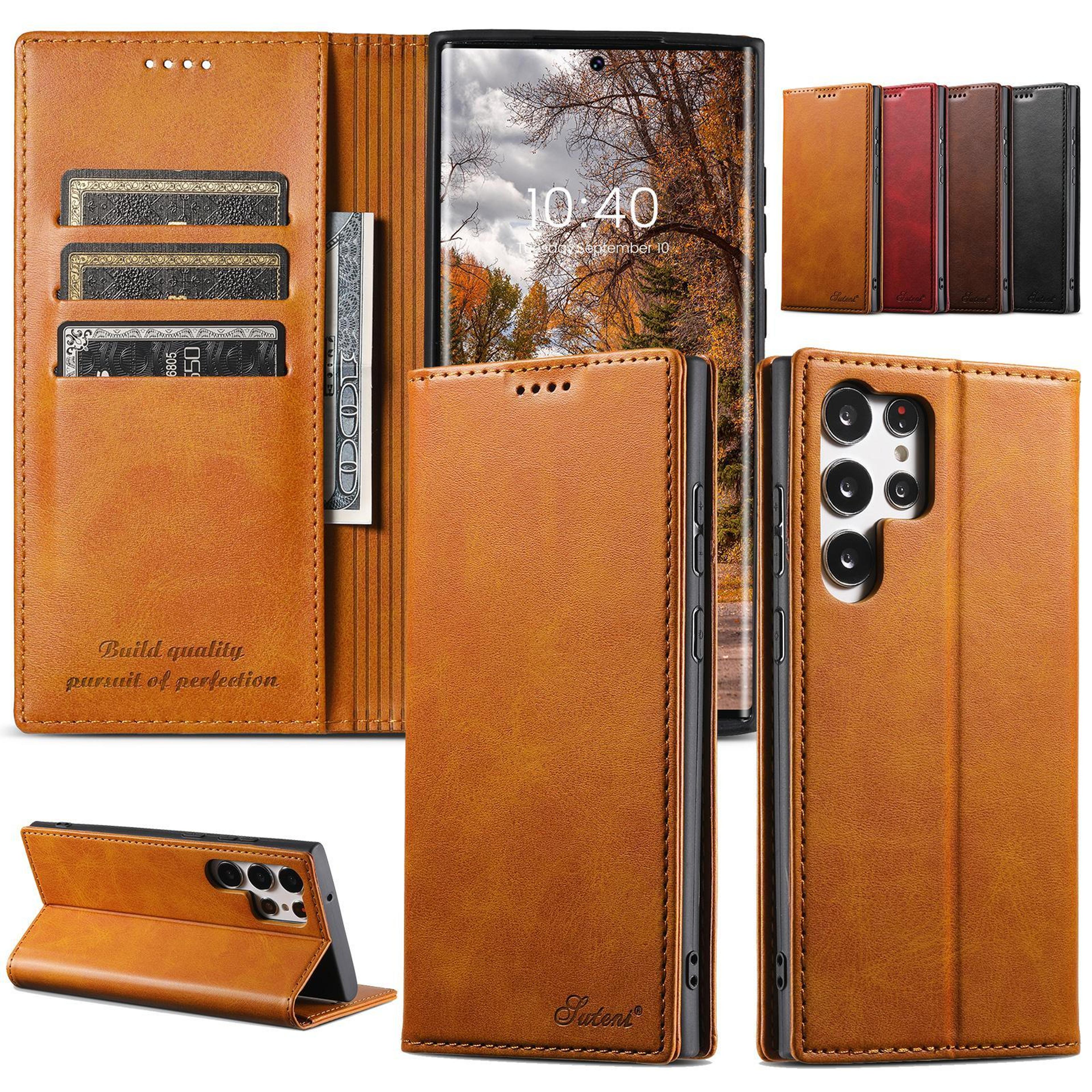samsung galaxy leather wallet case flip cover with kickstand shockproof protection