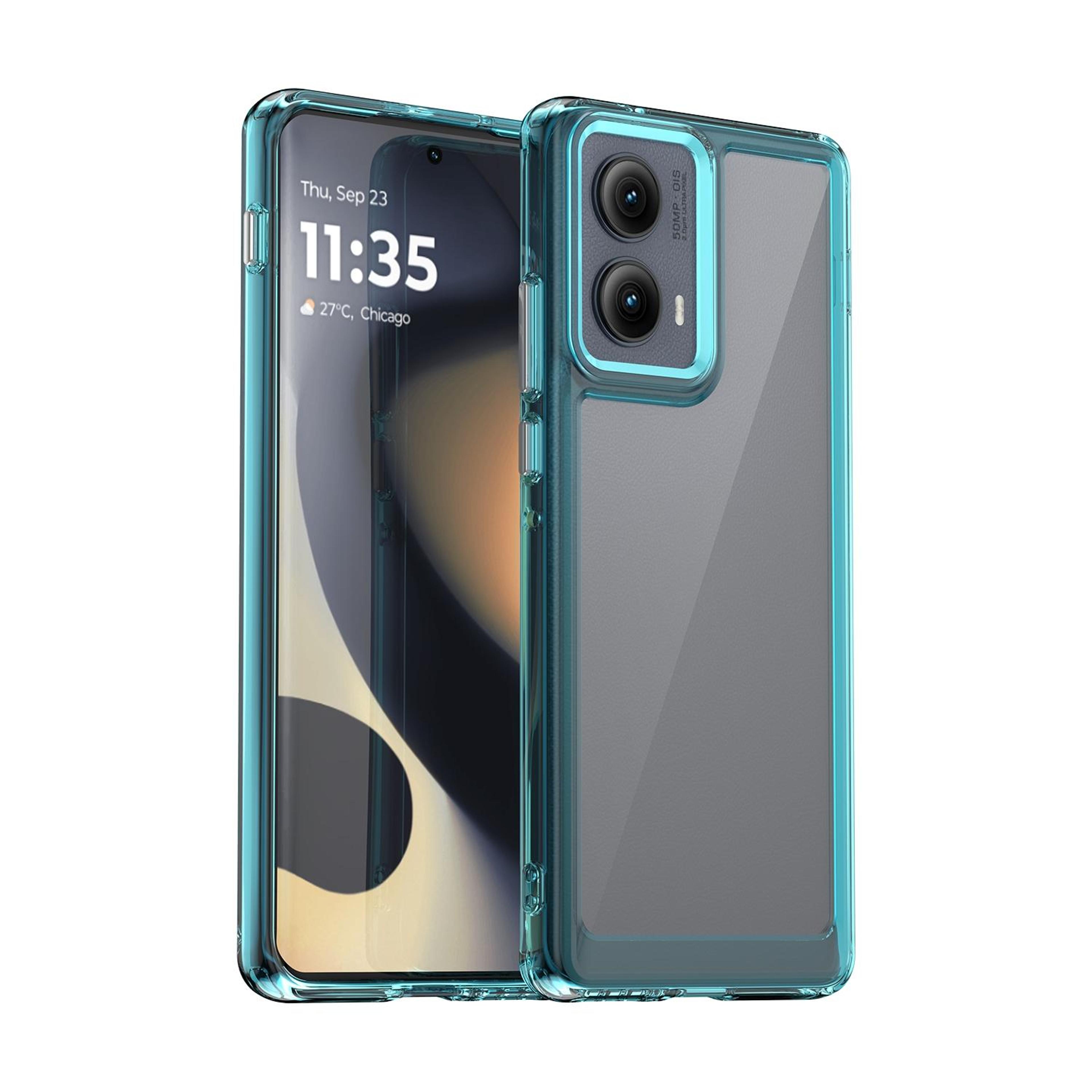 motorola edge 2024 protective phone case with clear acrylic back & shockproof tpu bumper