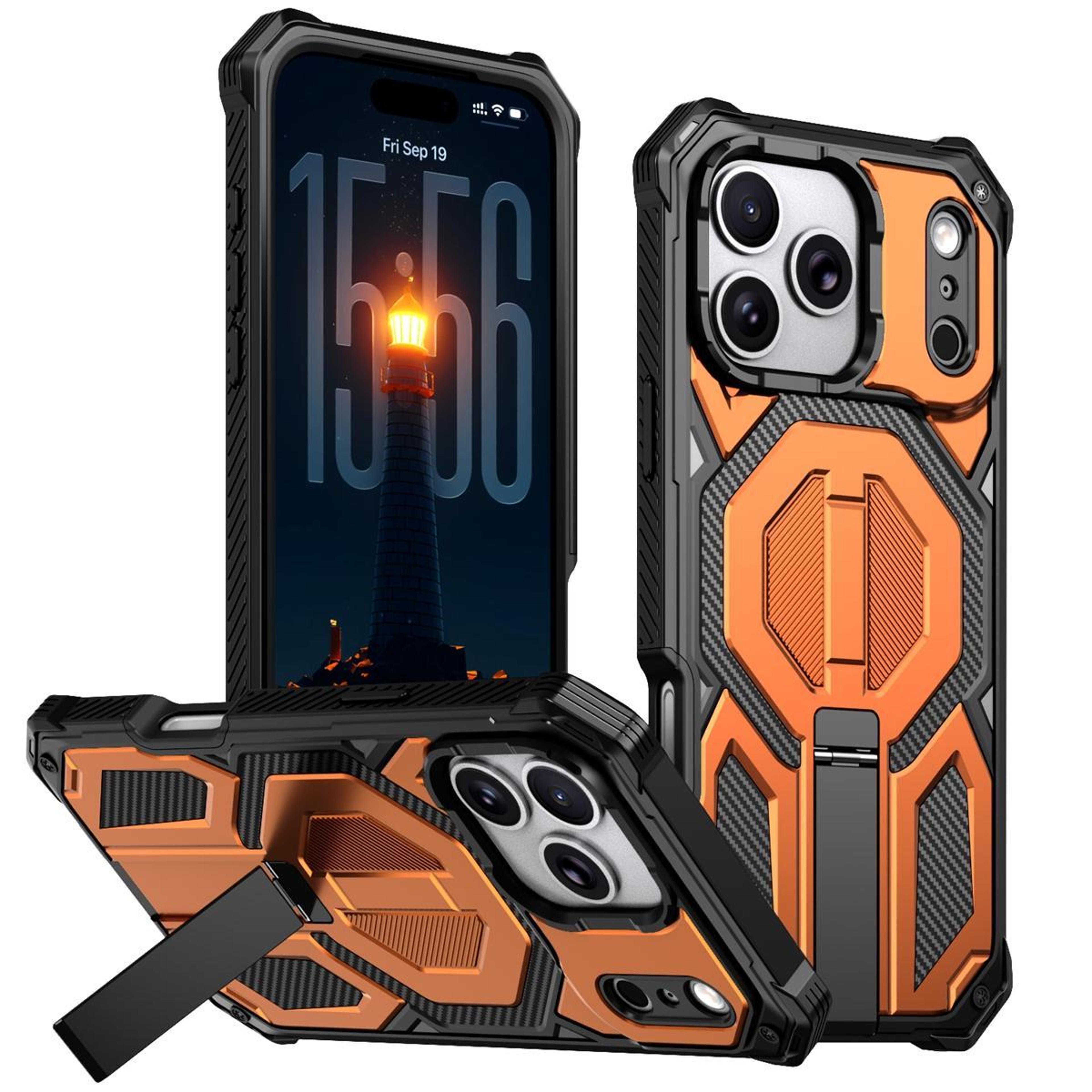 iphone magnetic case with hidden stand shockproof protection