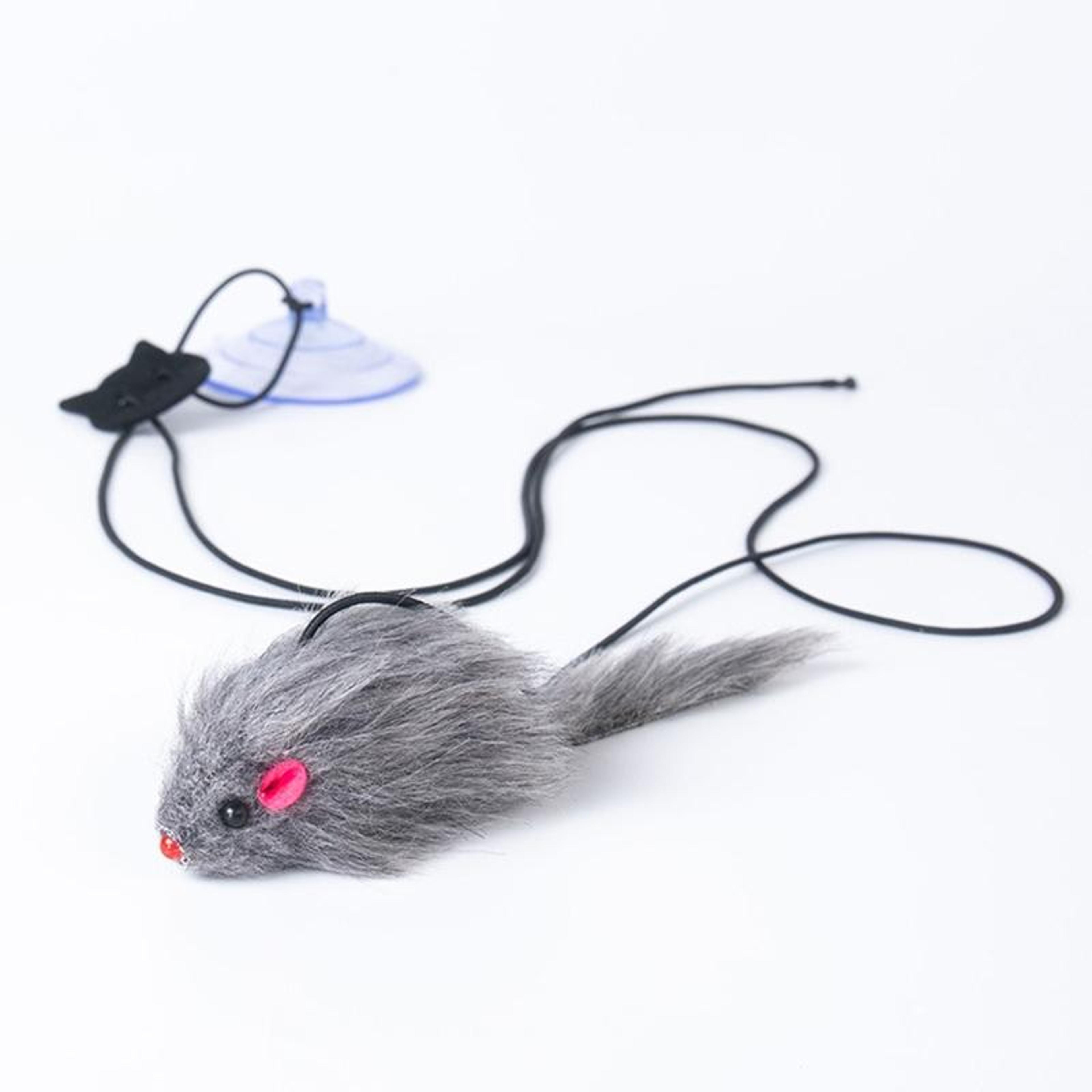 interactive hanging cat toy with suction cup and adjustable elastic teaser wand