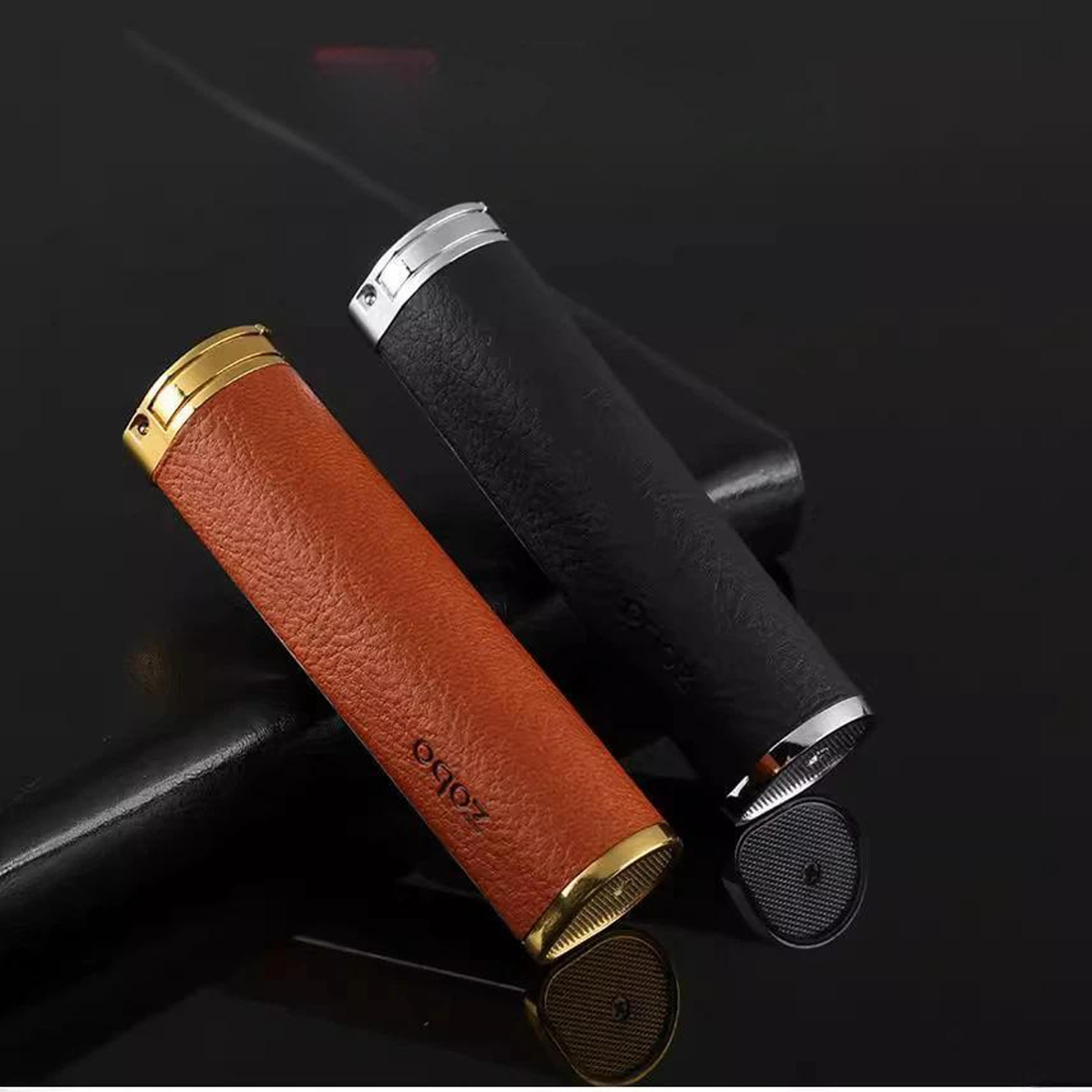 portable cigarette filter case metal & leather travel storage box for reusable tips