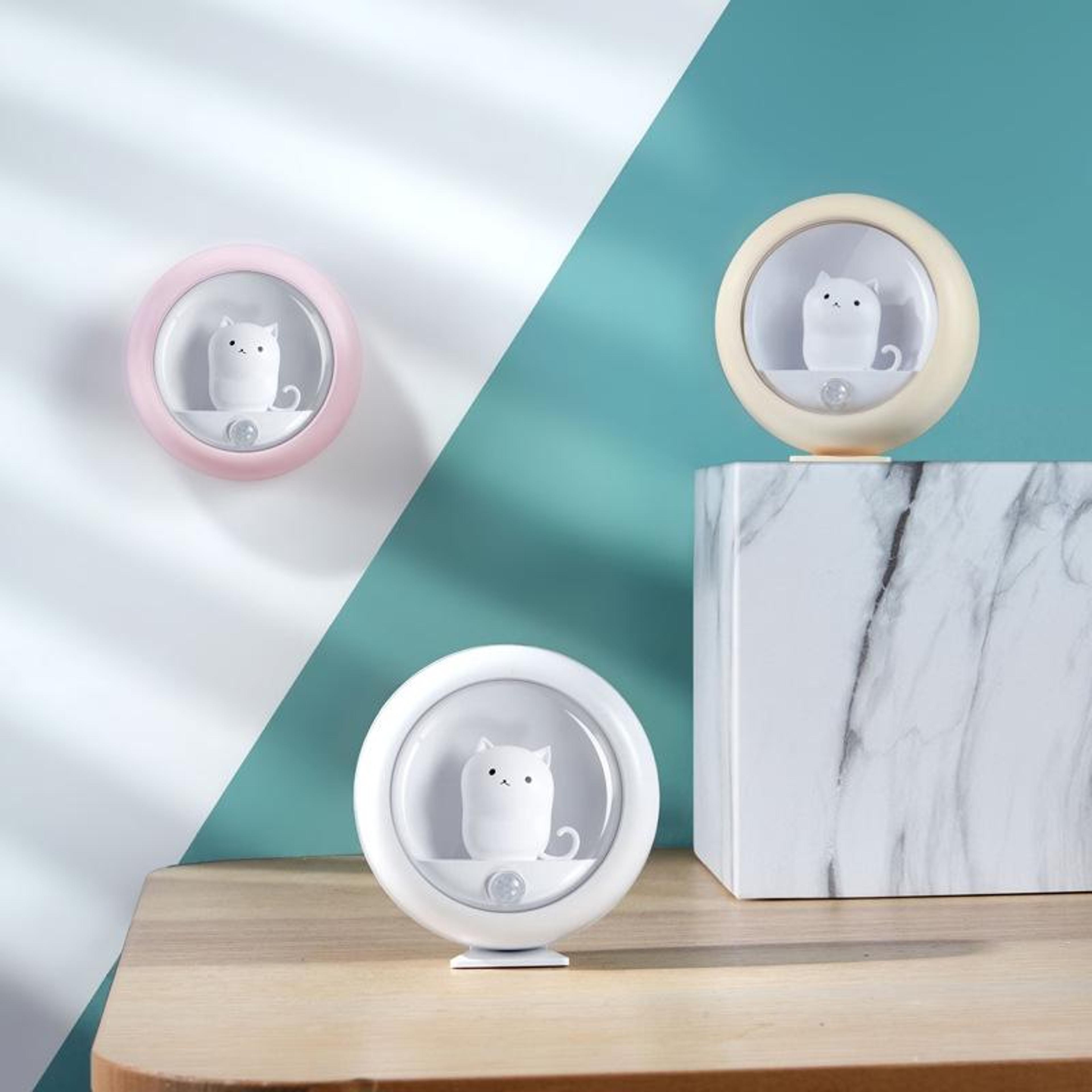 Motion Sensor Night Light USB Rechargeable Cute Pet Wall Lamp For Bedroom And Cabinet 1