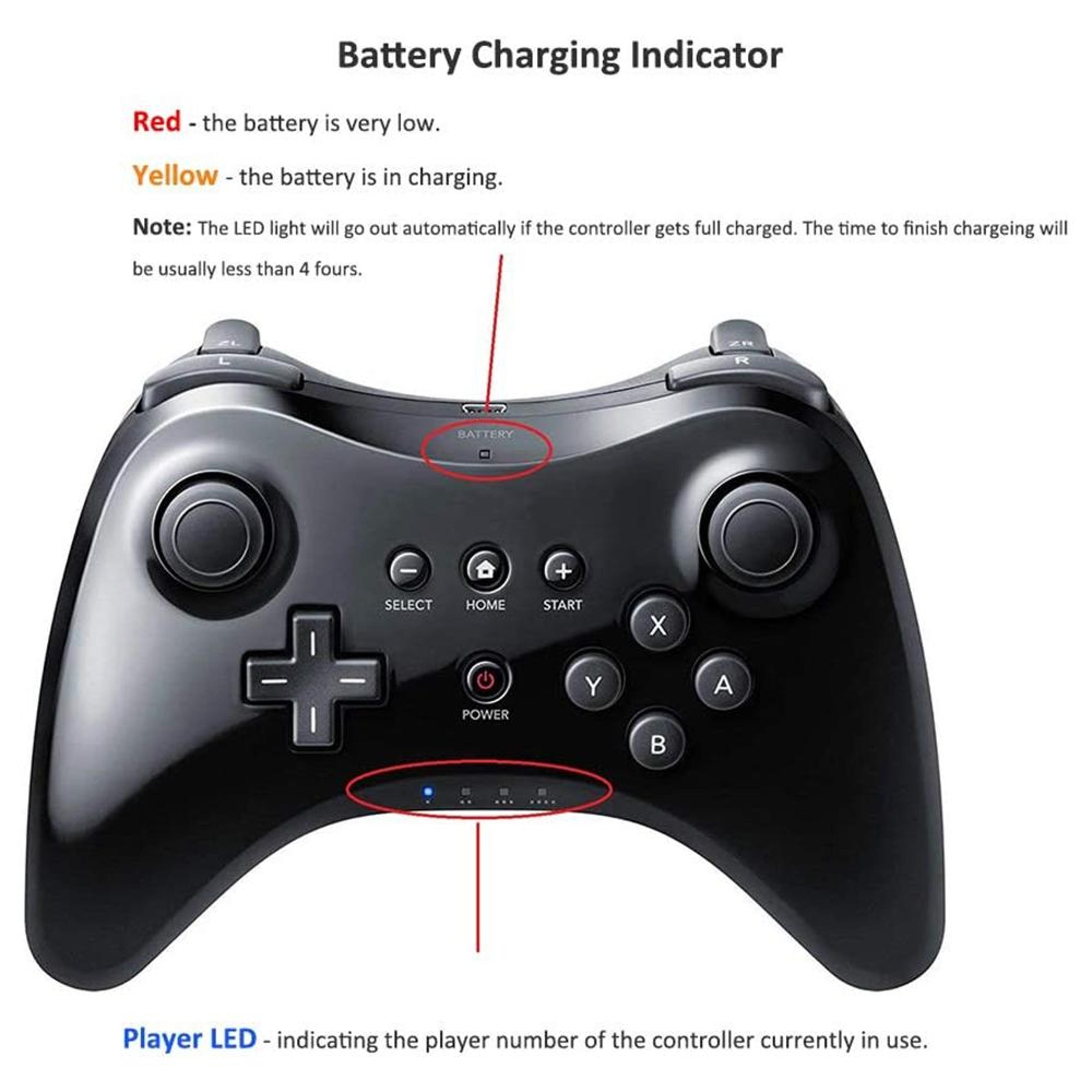High Performance Wireless Pro Controller For Nintendo Wii U Gaming Console 2