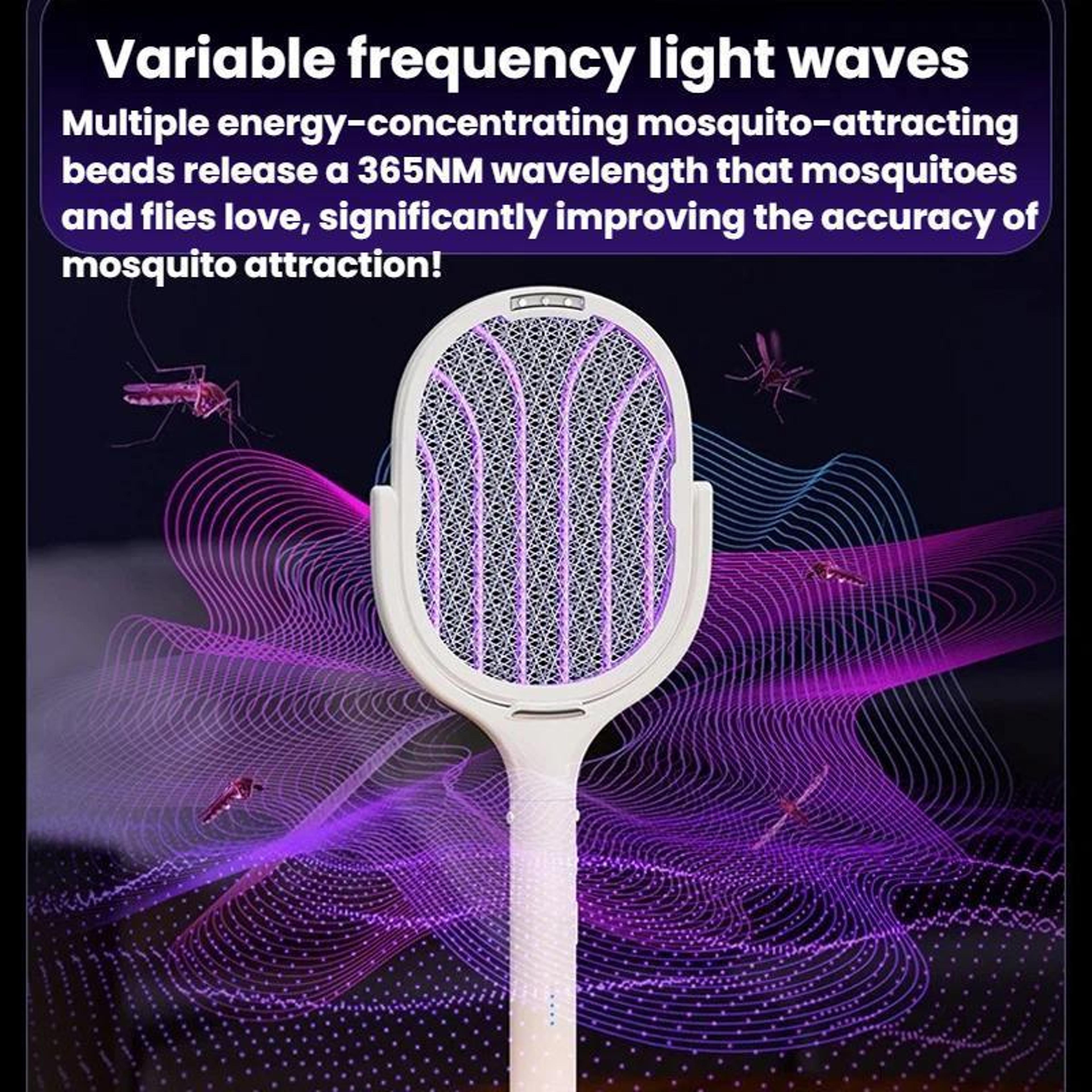 Extendable Electric Mosquito Racket Lamp Rechargeable Stand Zapper 7