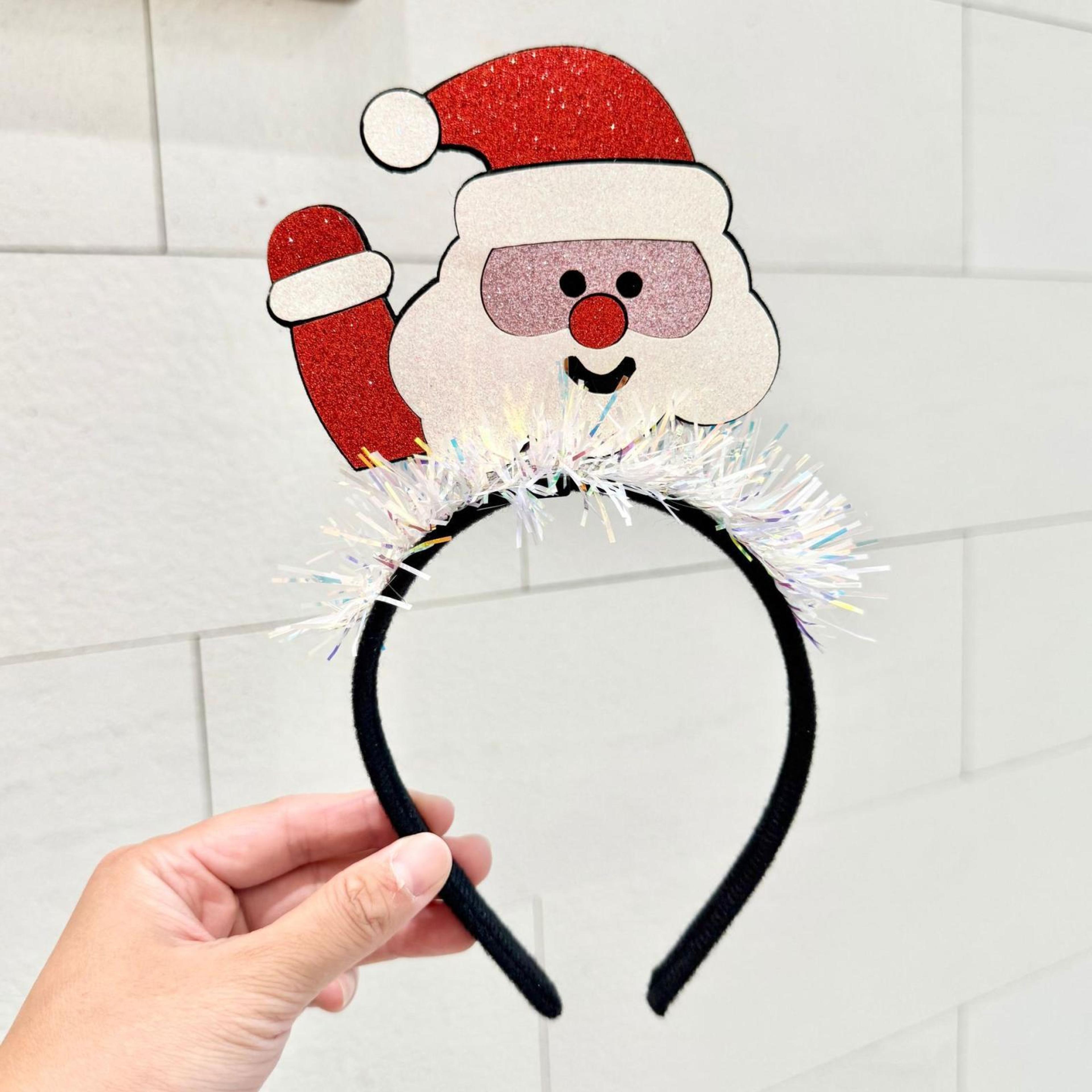 festive christmas headband set santa snowman reindeer holiday hair accessories