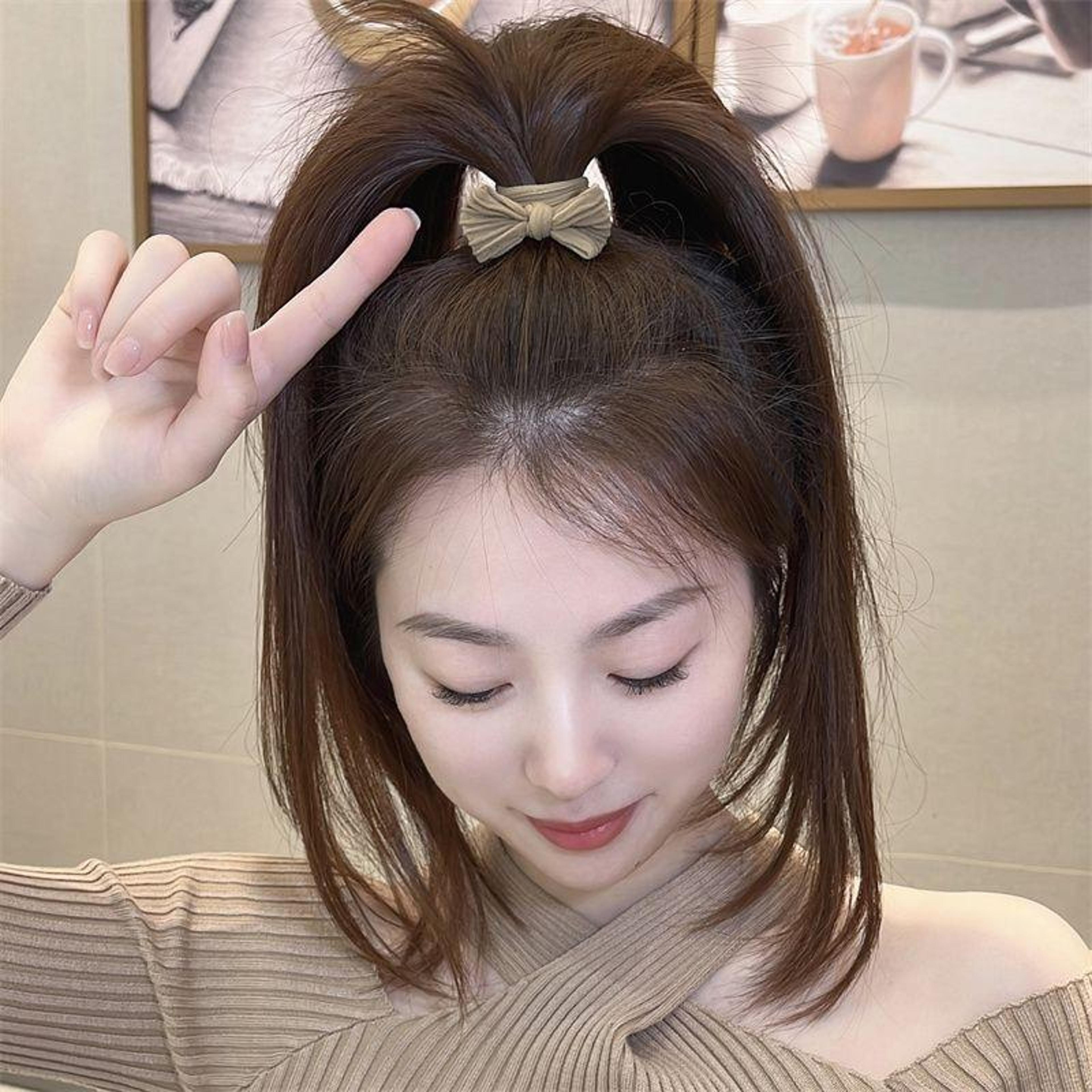 no crease bow hair bands for women soft elastic no damage hair ties set