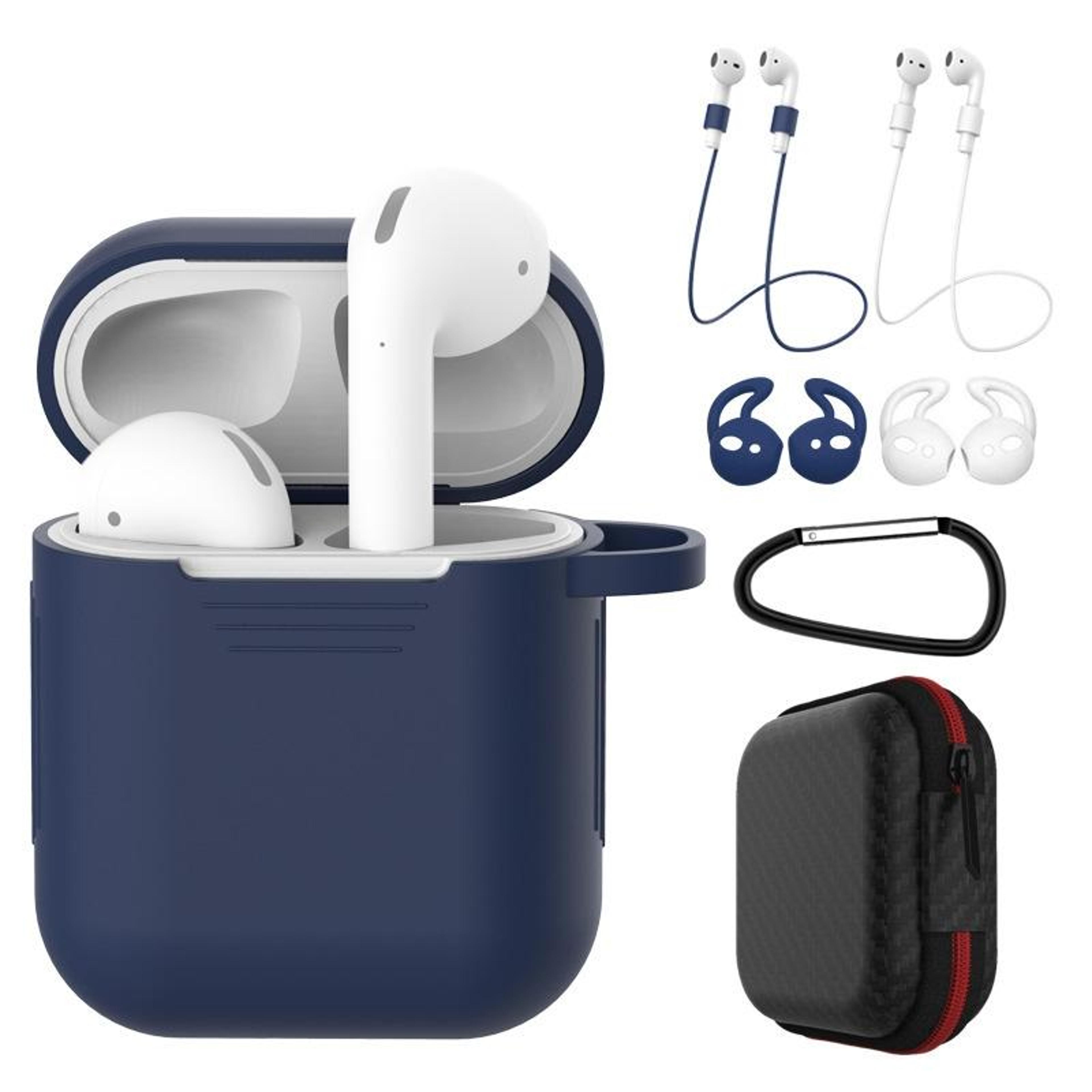 shockproof silicone airpods case set with anti loss accessories