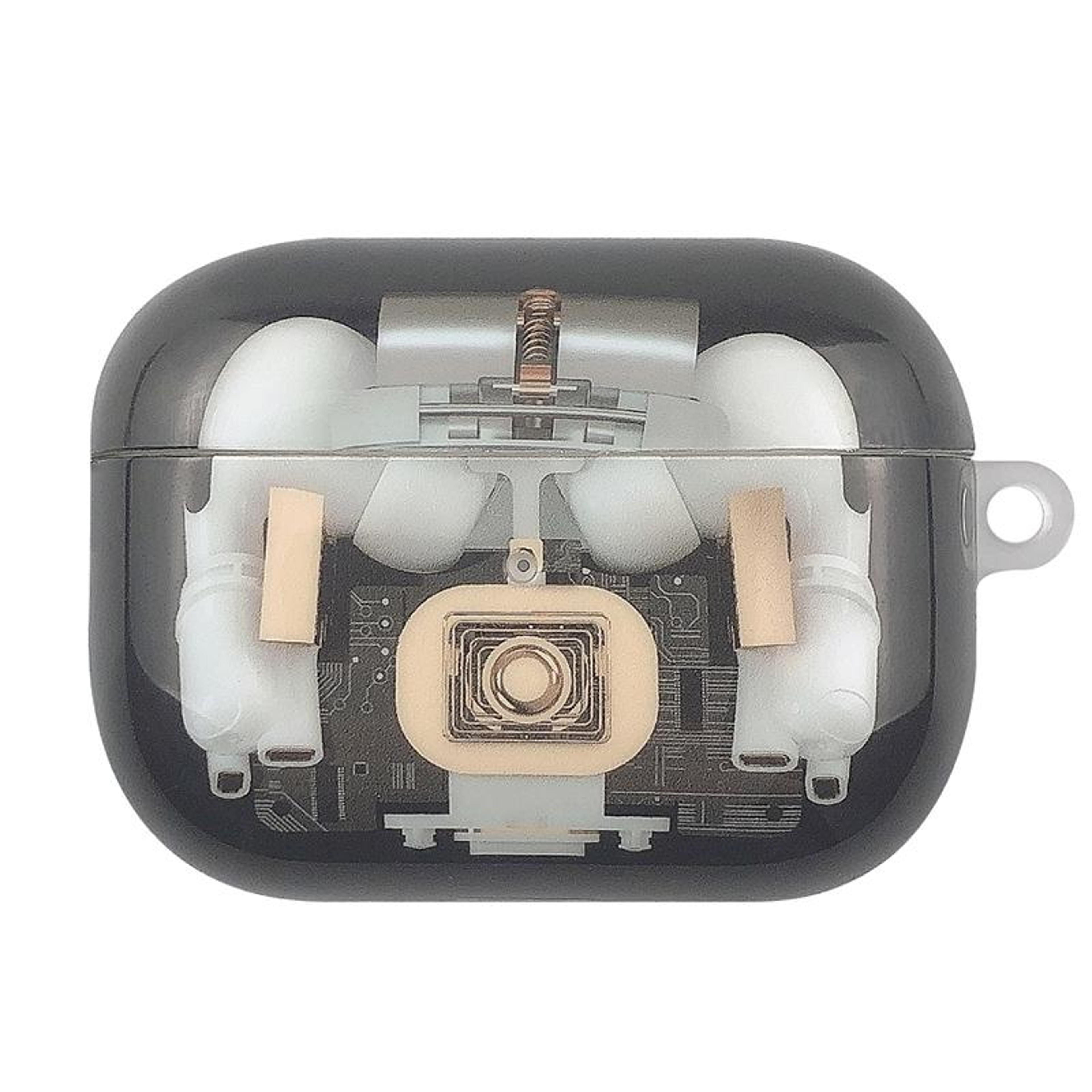 clear mechanical airpods pro case protective cover with charging port