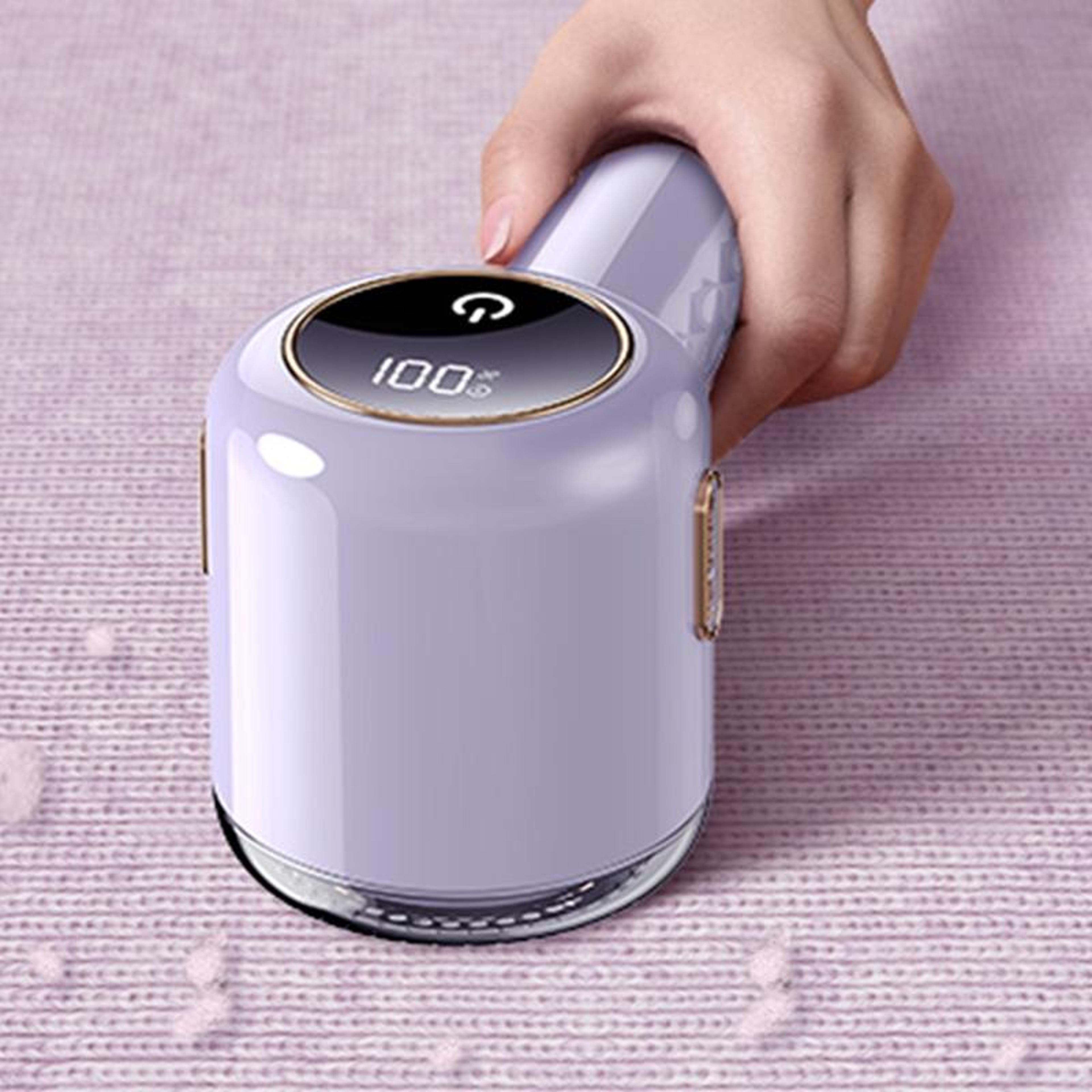 electric lint remover fabric shaver with digital display & 6-blade precision