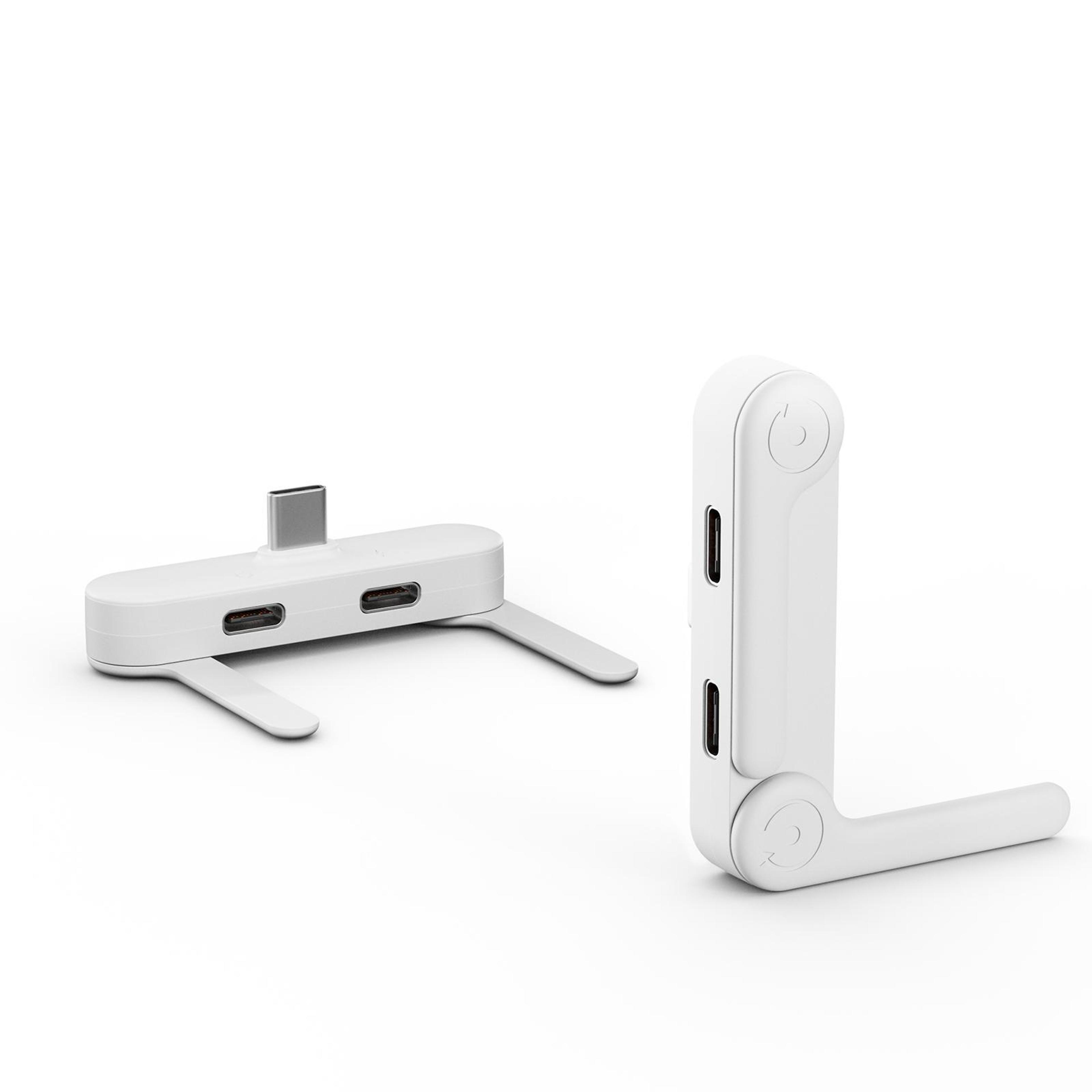 Foldable USB C Splitter Adapter With Stand Dual Charging And Audio Type C Hub 6