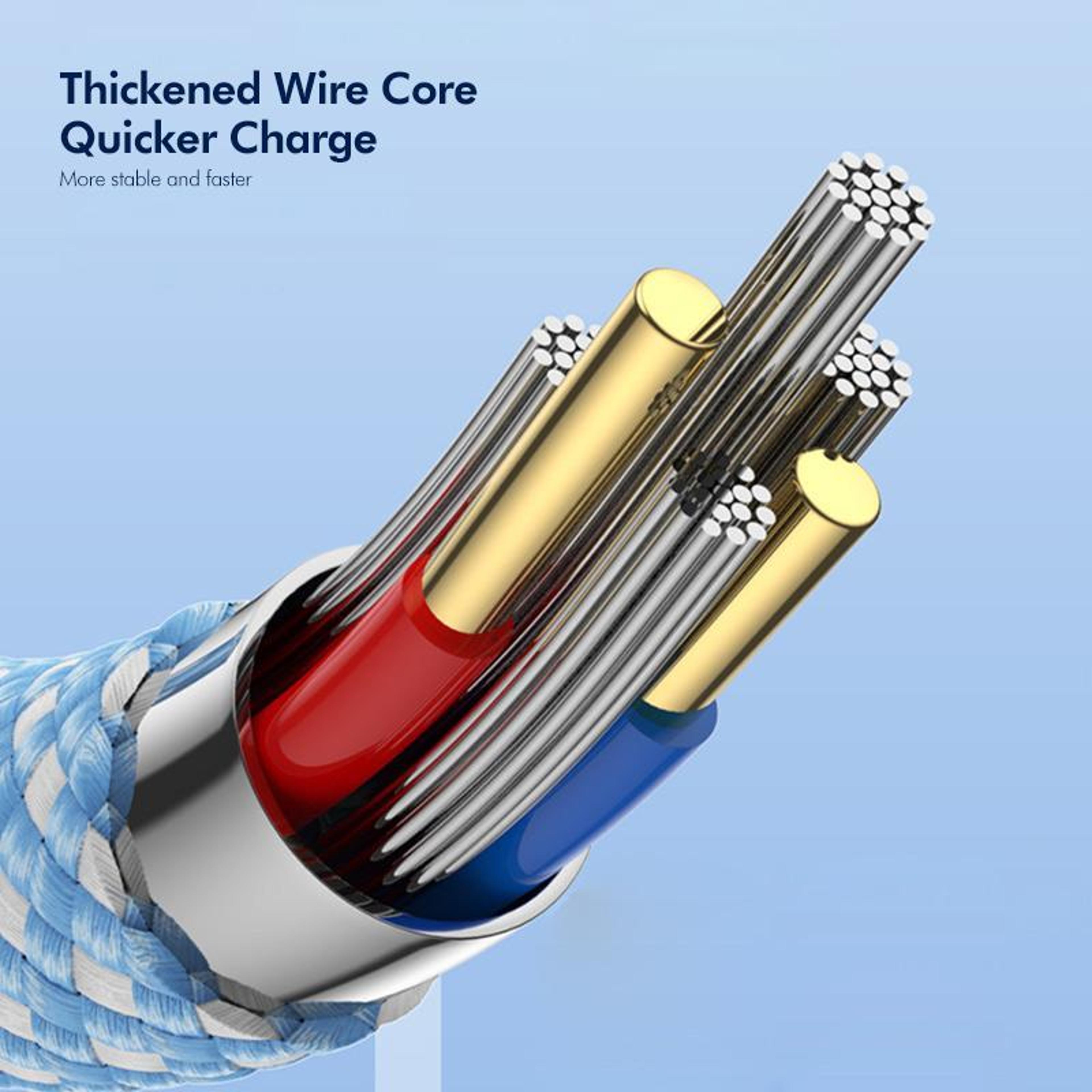 60W Fast Charging USB C Cable Nylon Braided Durable Type C Charger Cord 7