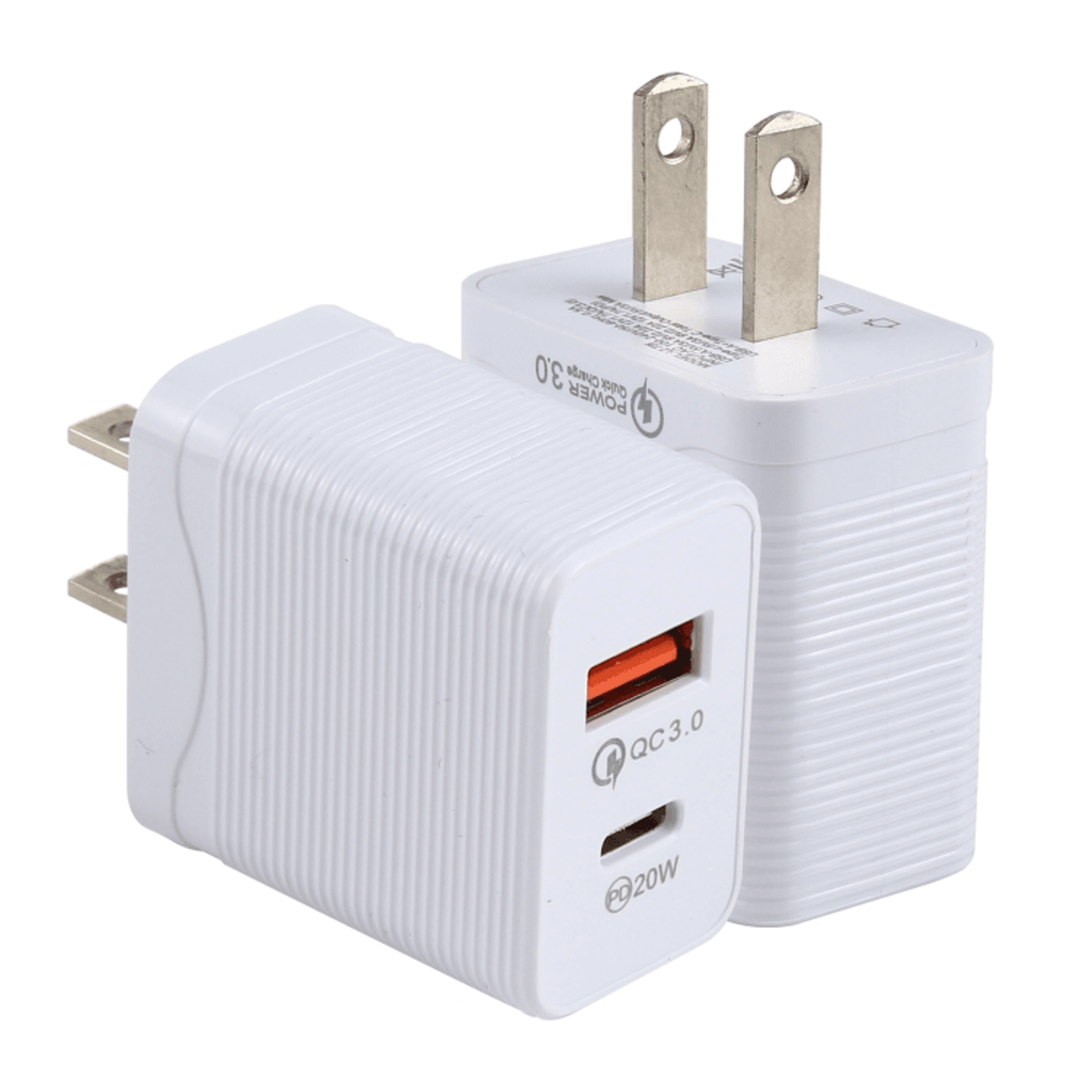 Dual Port Fast USB C Charger 20W PD  QC Compact Travel Wall Adapter 9