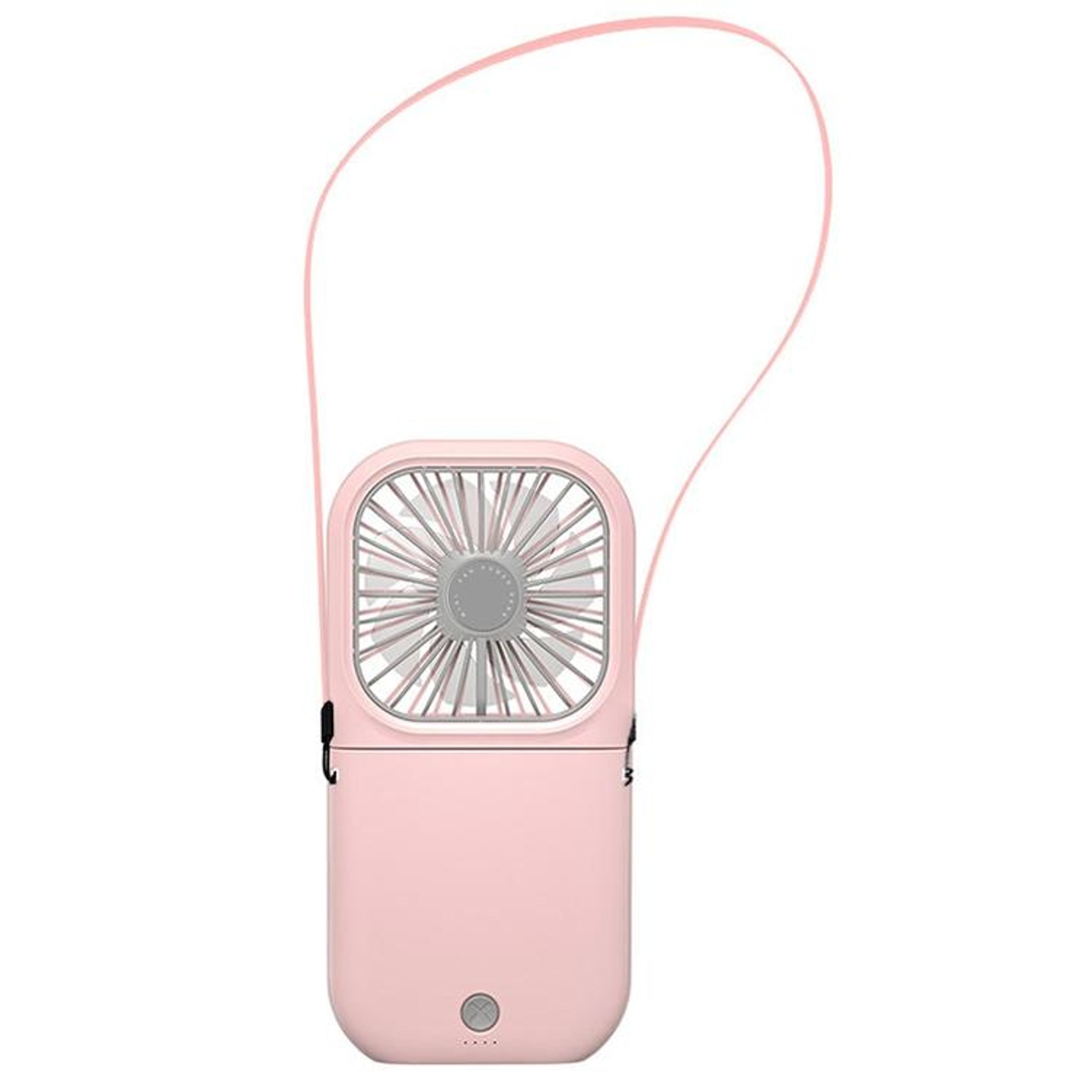 3in1 Portable Neck Fan With Power Bank Quiet USB Rechargeable Foldable Cooling Fan 13
