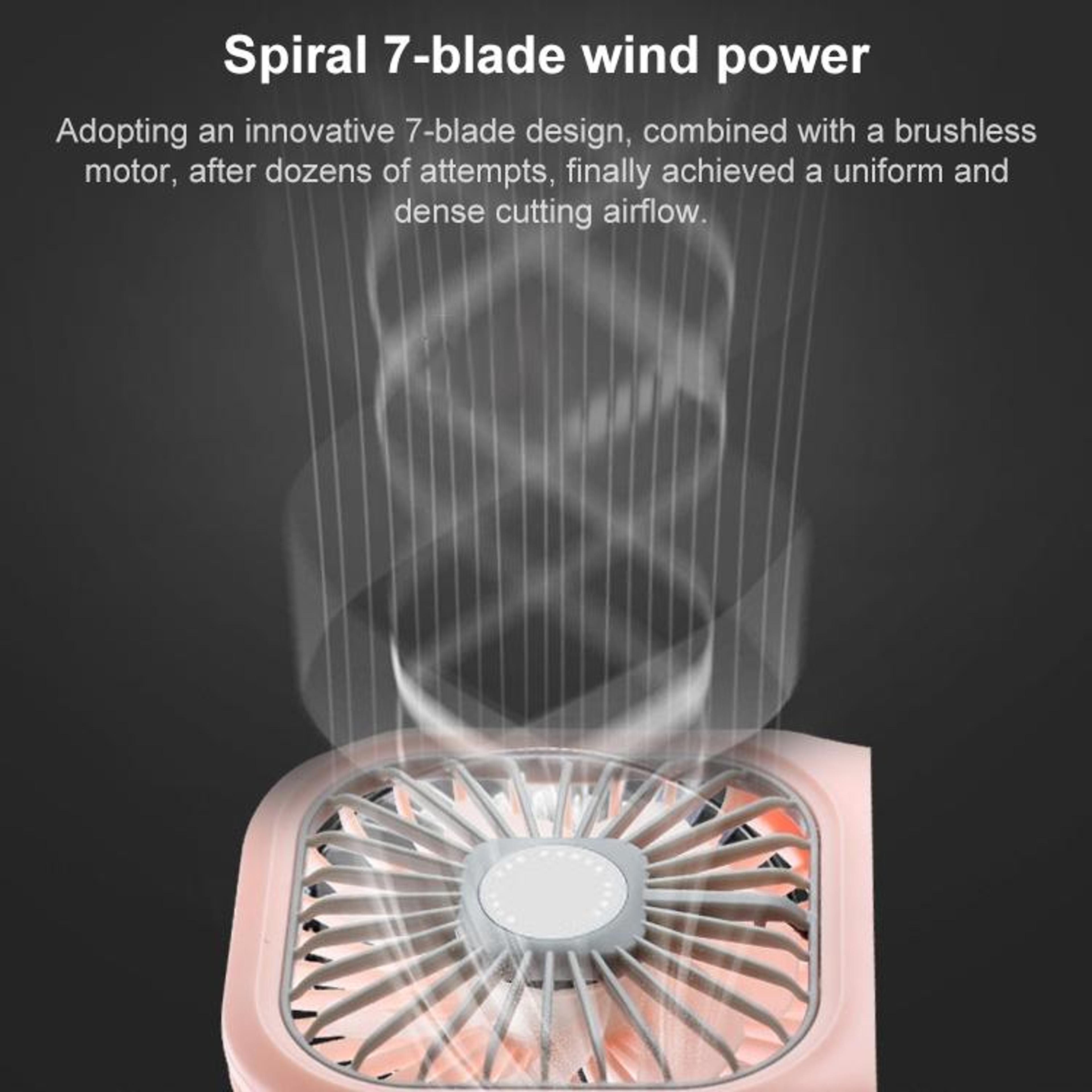 3in1 Portable Neck Fan With Power Bank Quiet USB Rechargeable Foldable Cooling Fan 10
