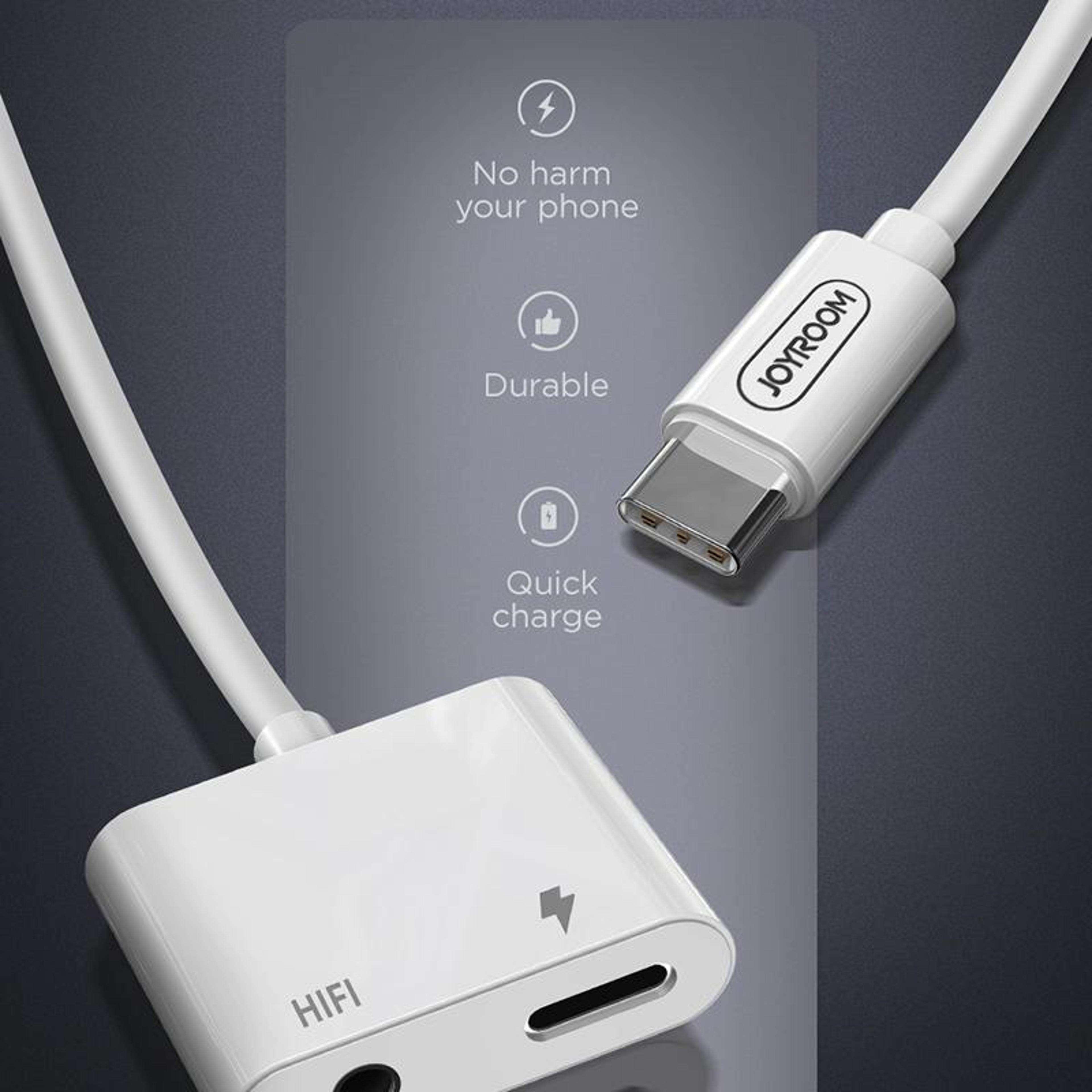 USB C To 35mm Audio Adapter With Charging Splitter For Headphones And Calls 1