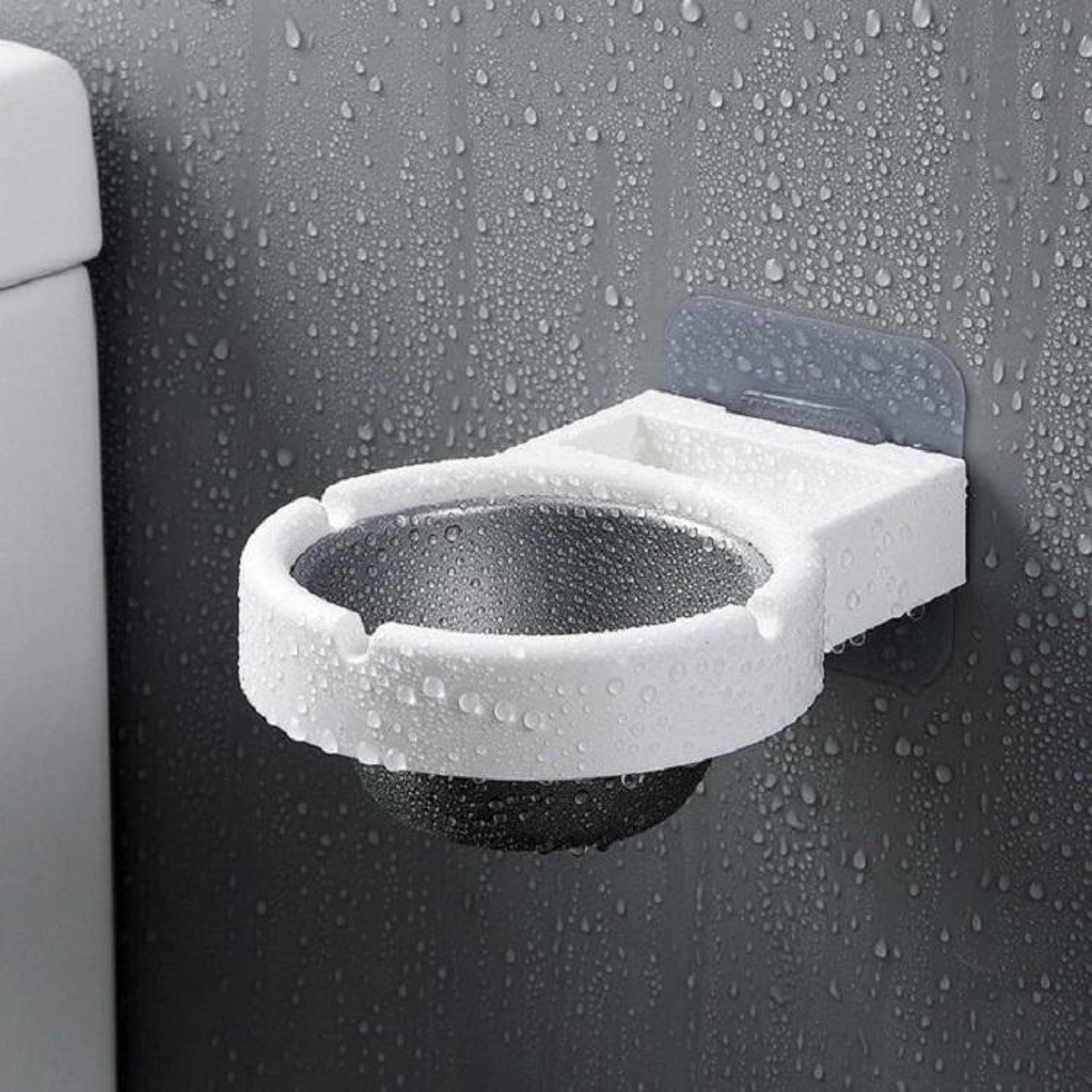 Wall Mounted Ashtray With Lid For Bathroom No Drill Smokeless Cigarette Holder 3