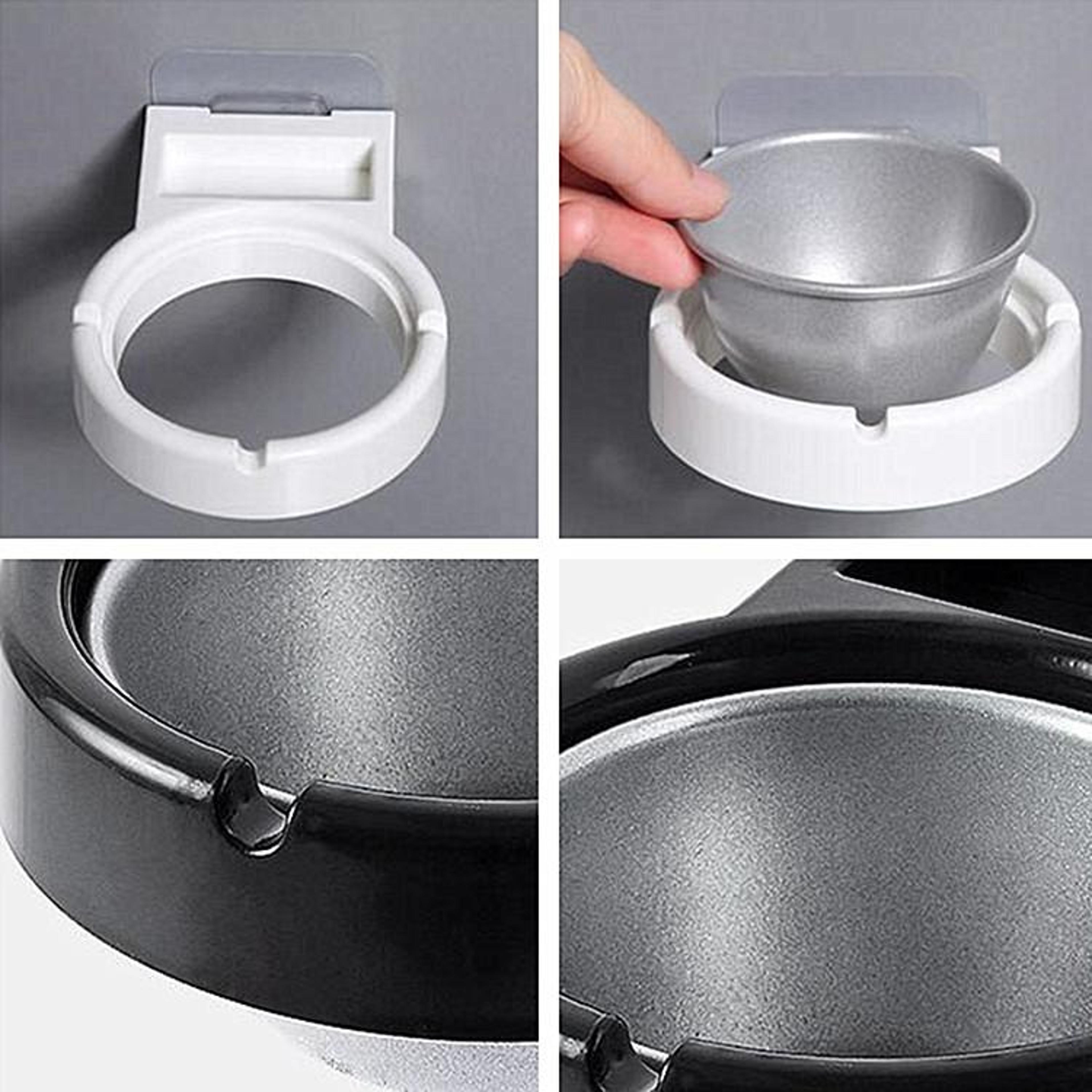 Wall Mounted Ashtray With Lid For Bathroom No Drill Smokeless Cigarette Holder 5