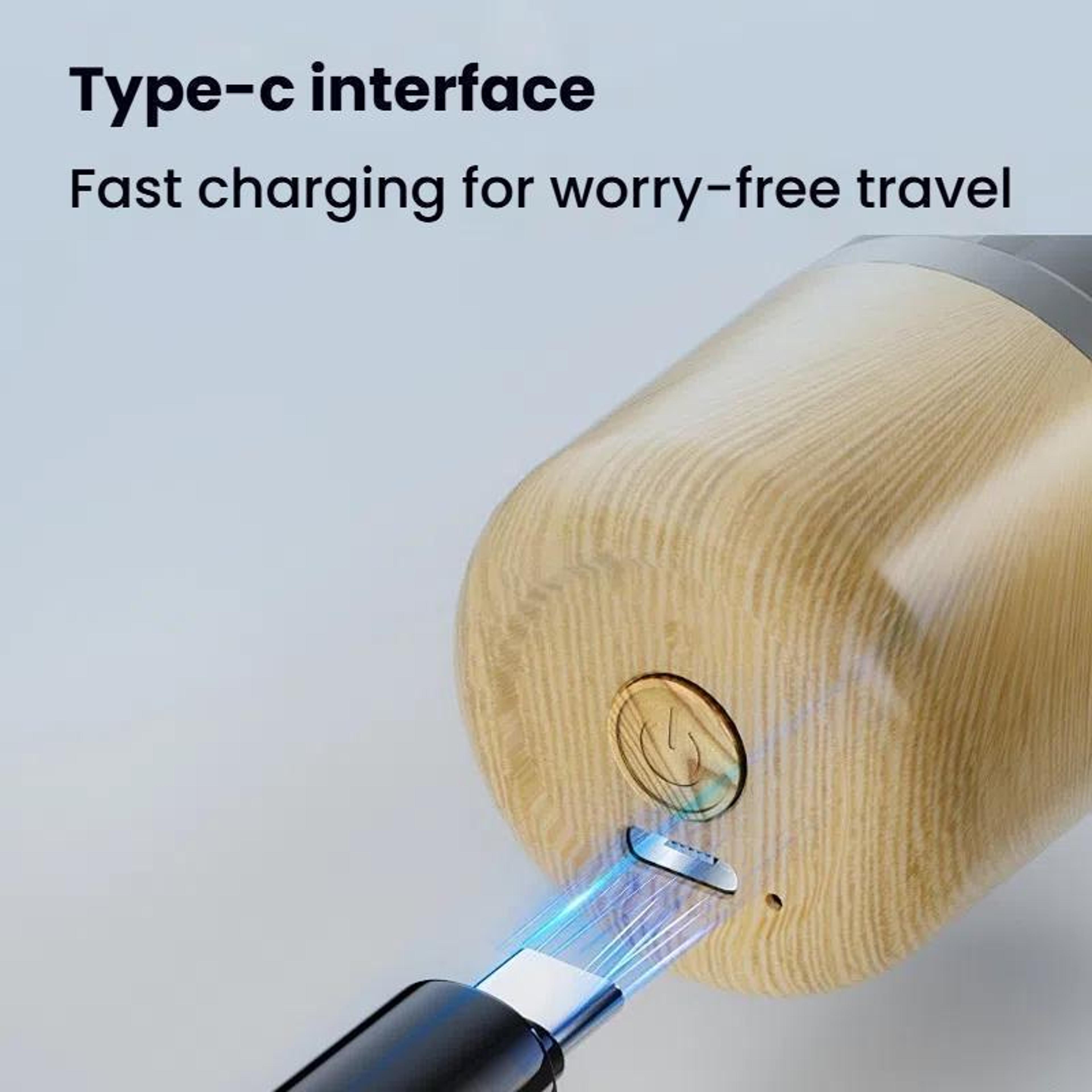 Wood Grain Electric Shaver For Men Rechargeable Rotary Razor With Stainless Steel Blades 7