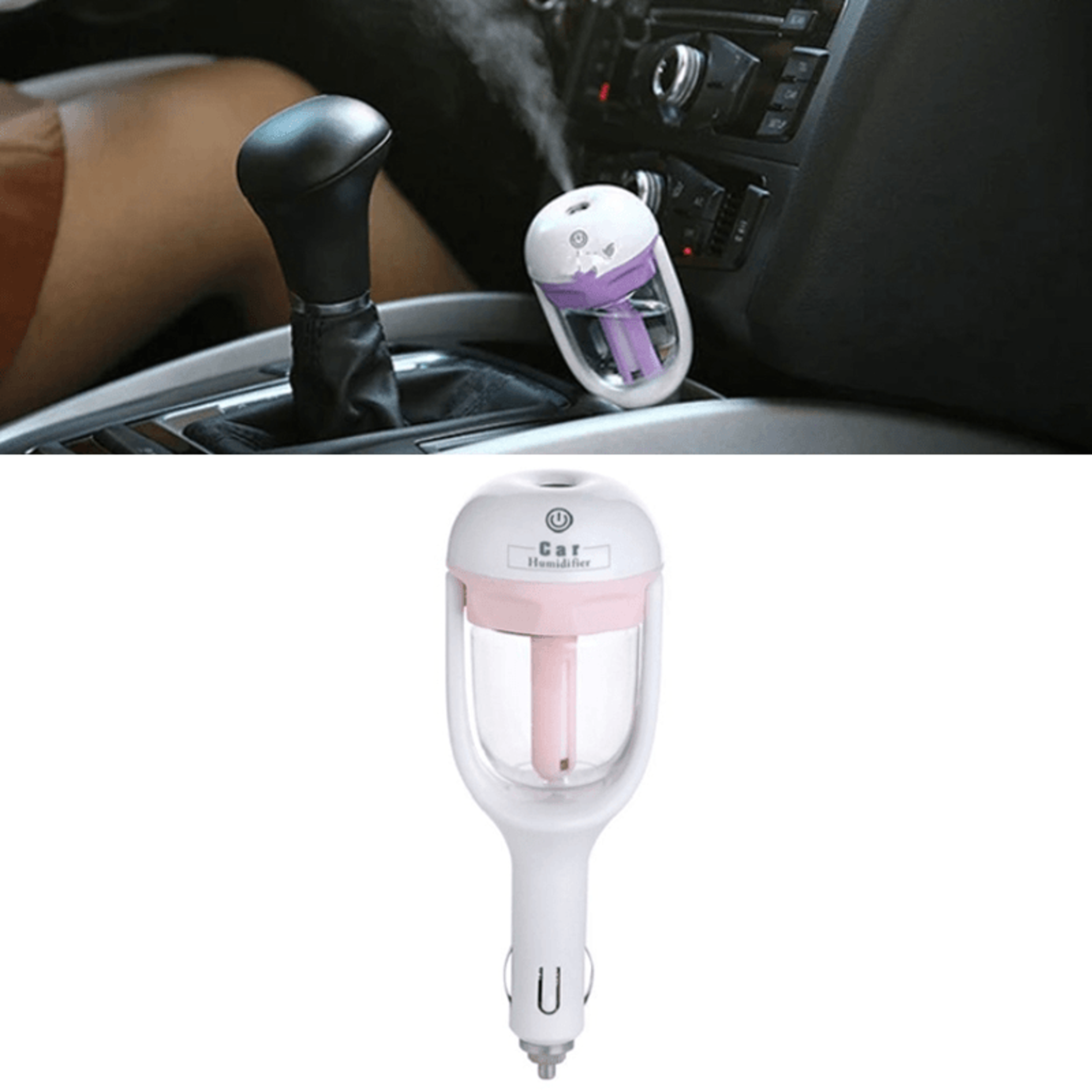 Violet Car Humidifier Diffuser With Aromatherapy And Negative Ion Air Purifier 7