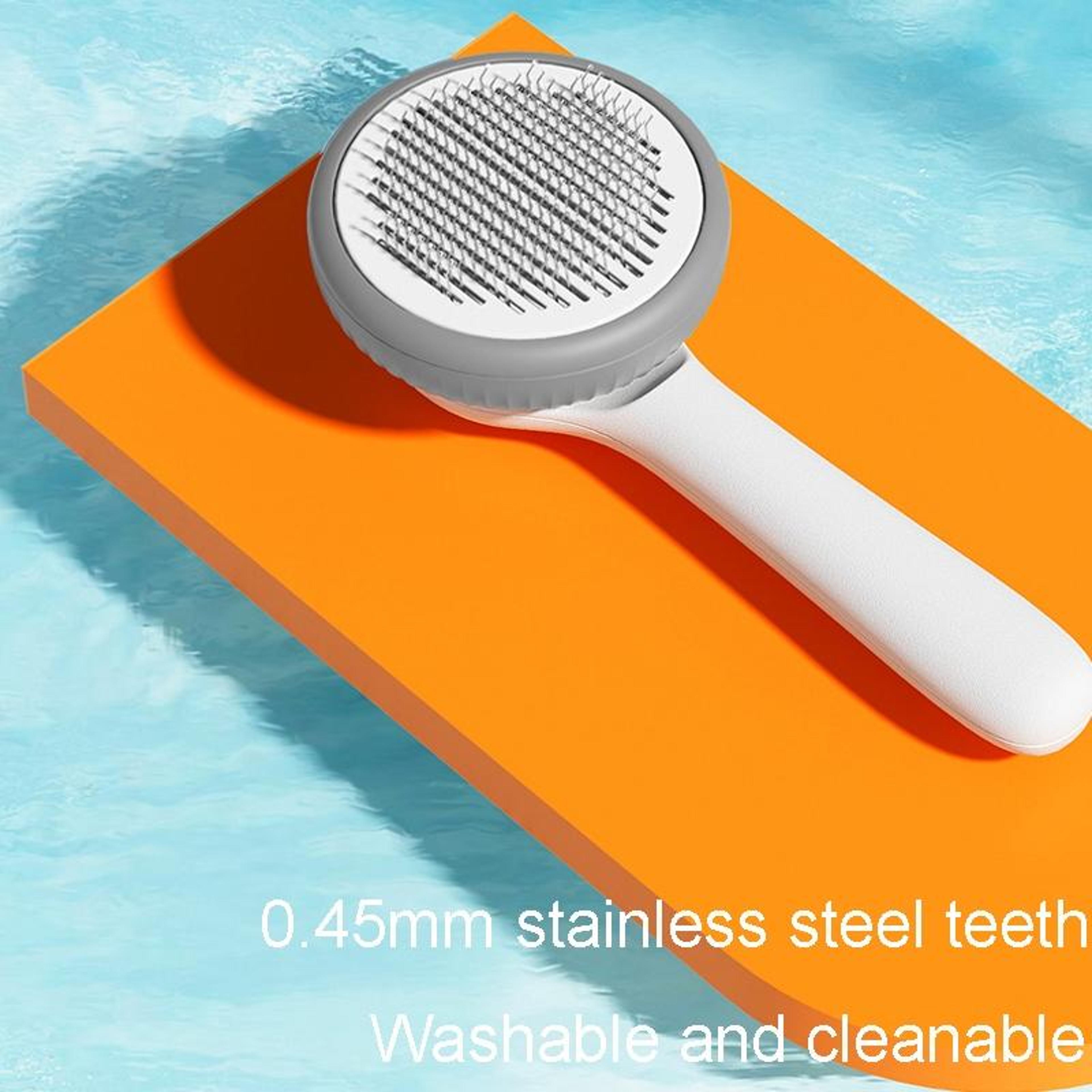 SelfCleaning Pet Grooming Comb For Cats  Dogs With Stainless Steel Needles 5