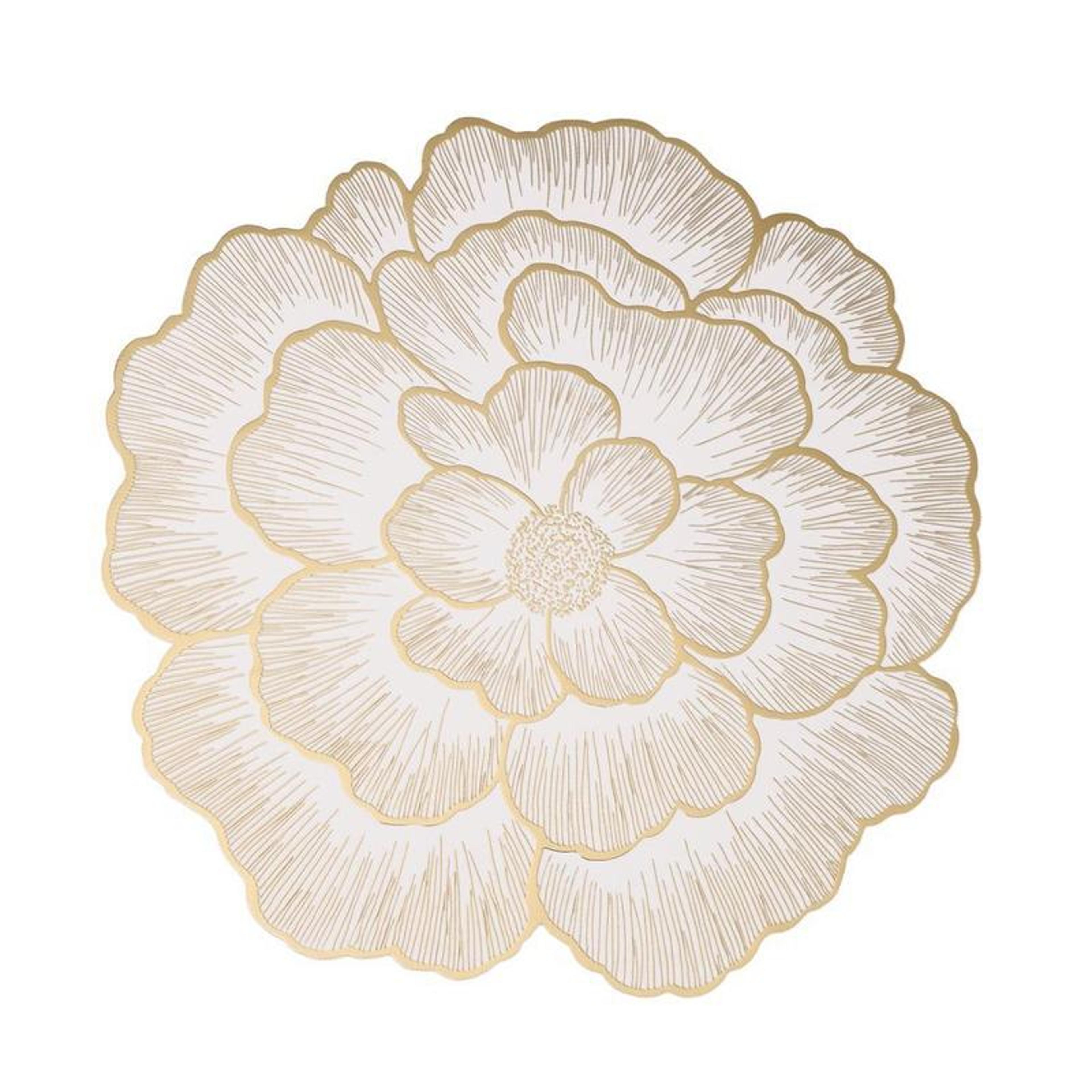 gold flower heat resistant placemat pvc kitchen table heat insulating pad