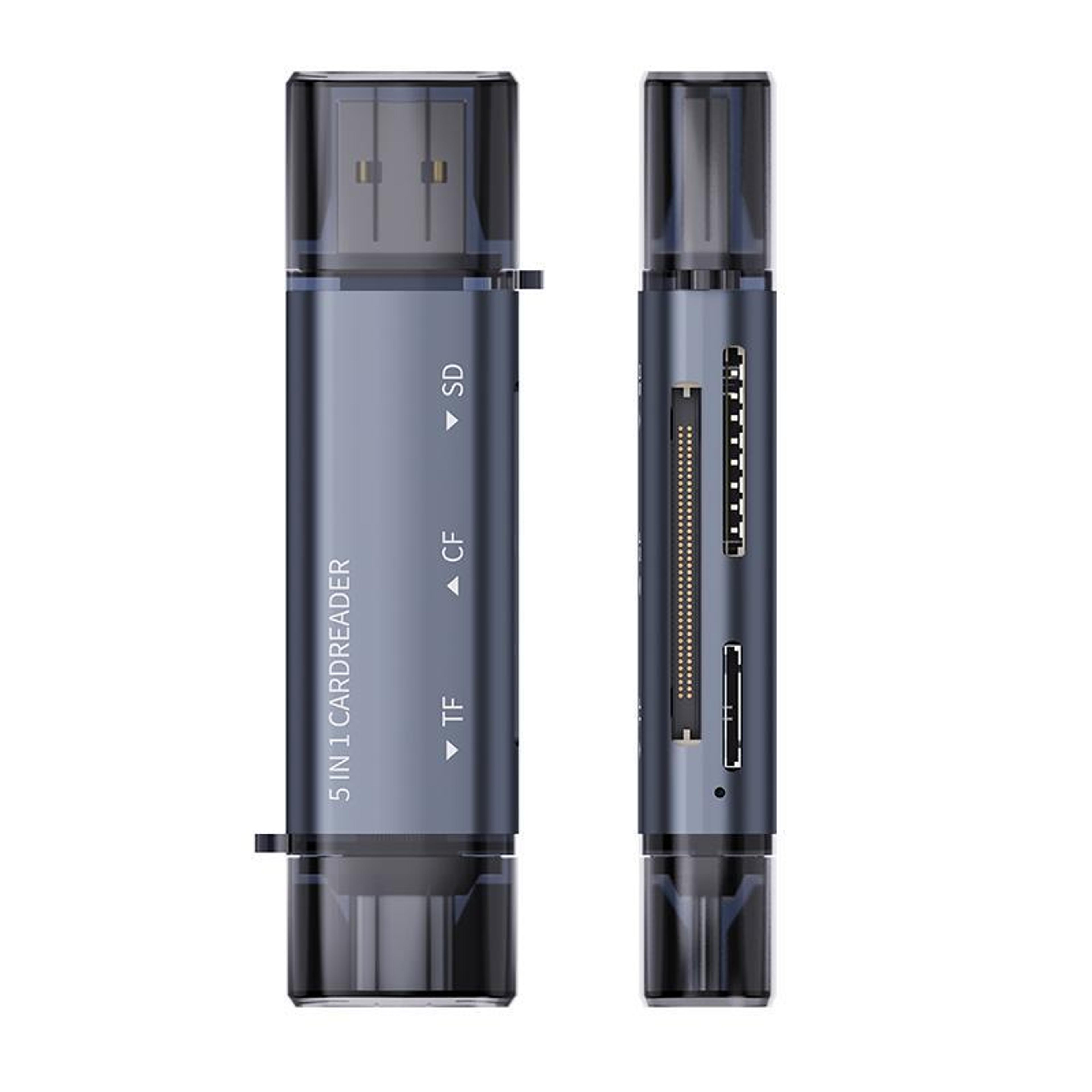 USB C 5 In 1 Card Reader Fast Multi Memory Adapter For Phone Tablet Laptop 7