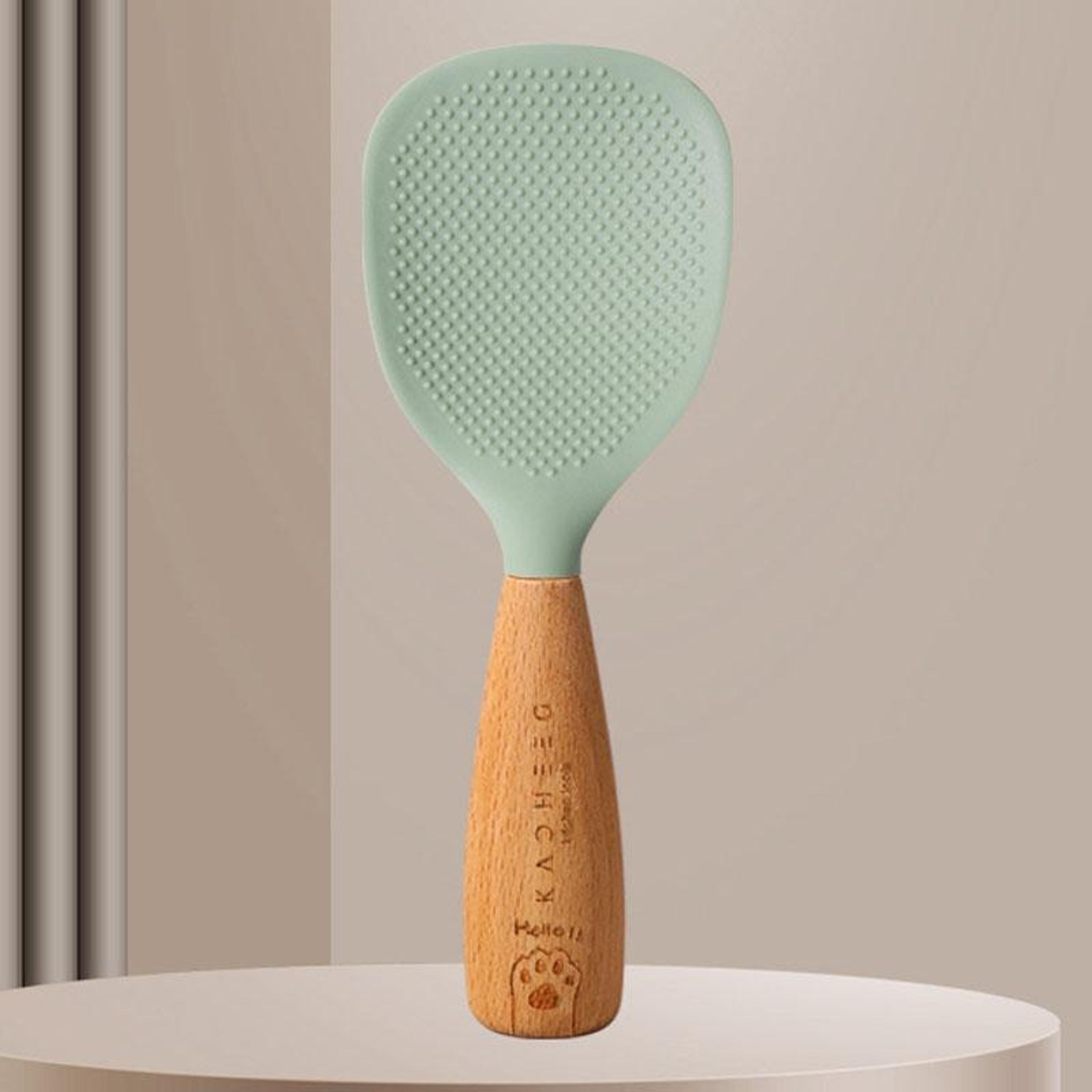 standing non stick silicone rice ladle spoon for rice cooker heat resistant kitchen paddle