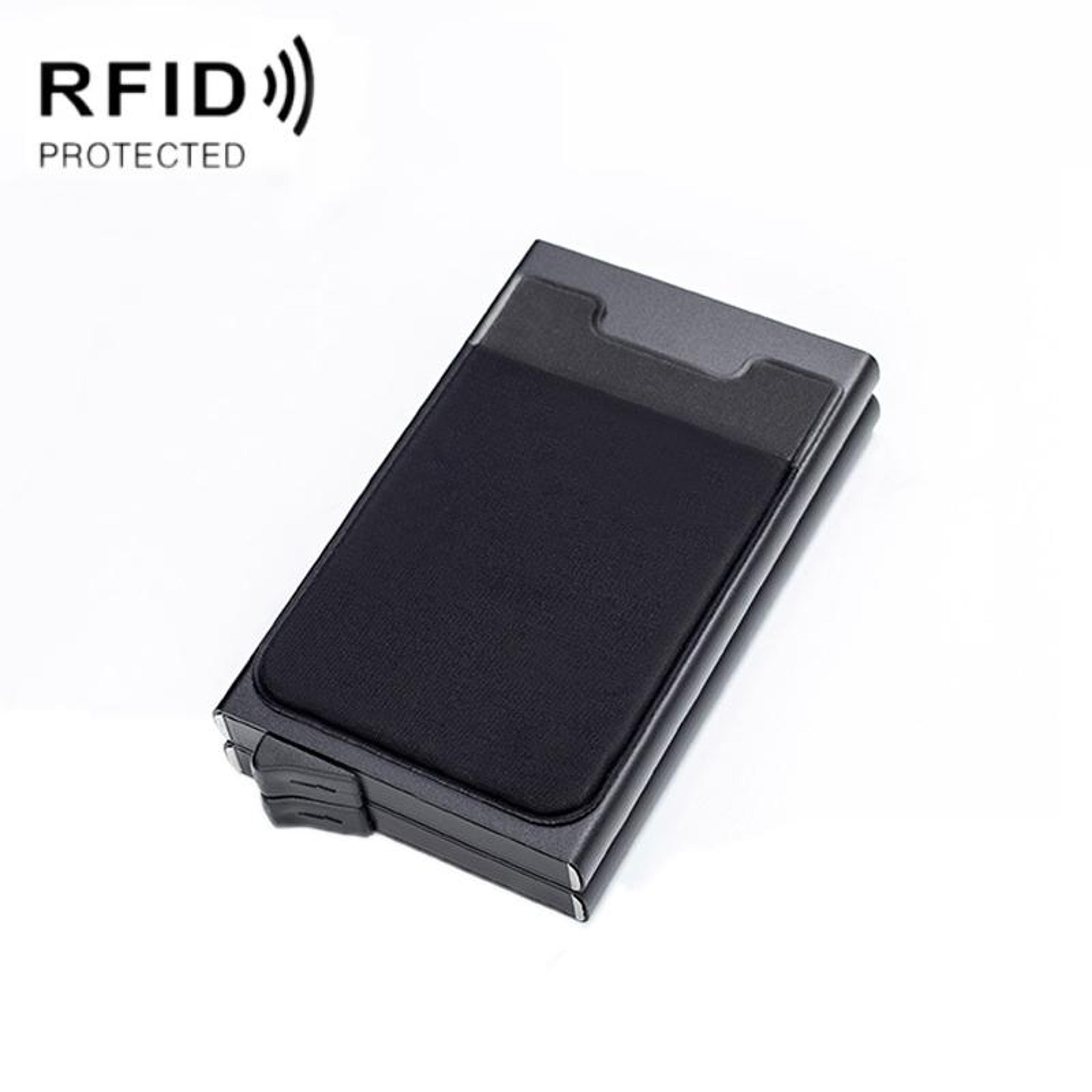 rfid blocking aluminum wallet pop-up card holder slim secure credit card case