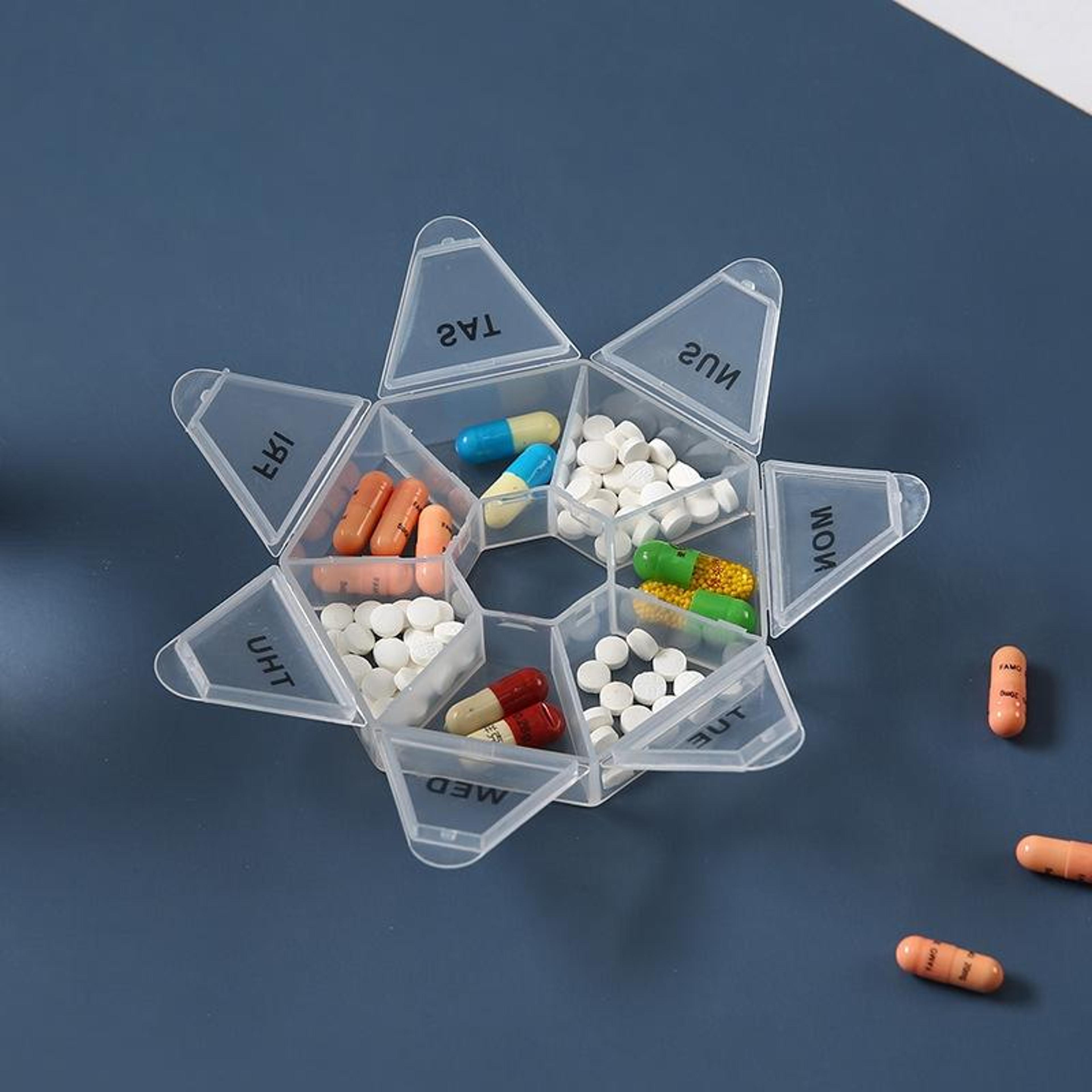 portable weekly pill organizer 7 grid travel pill case moisture proof storage set