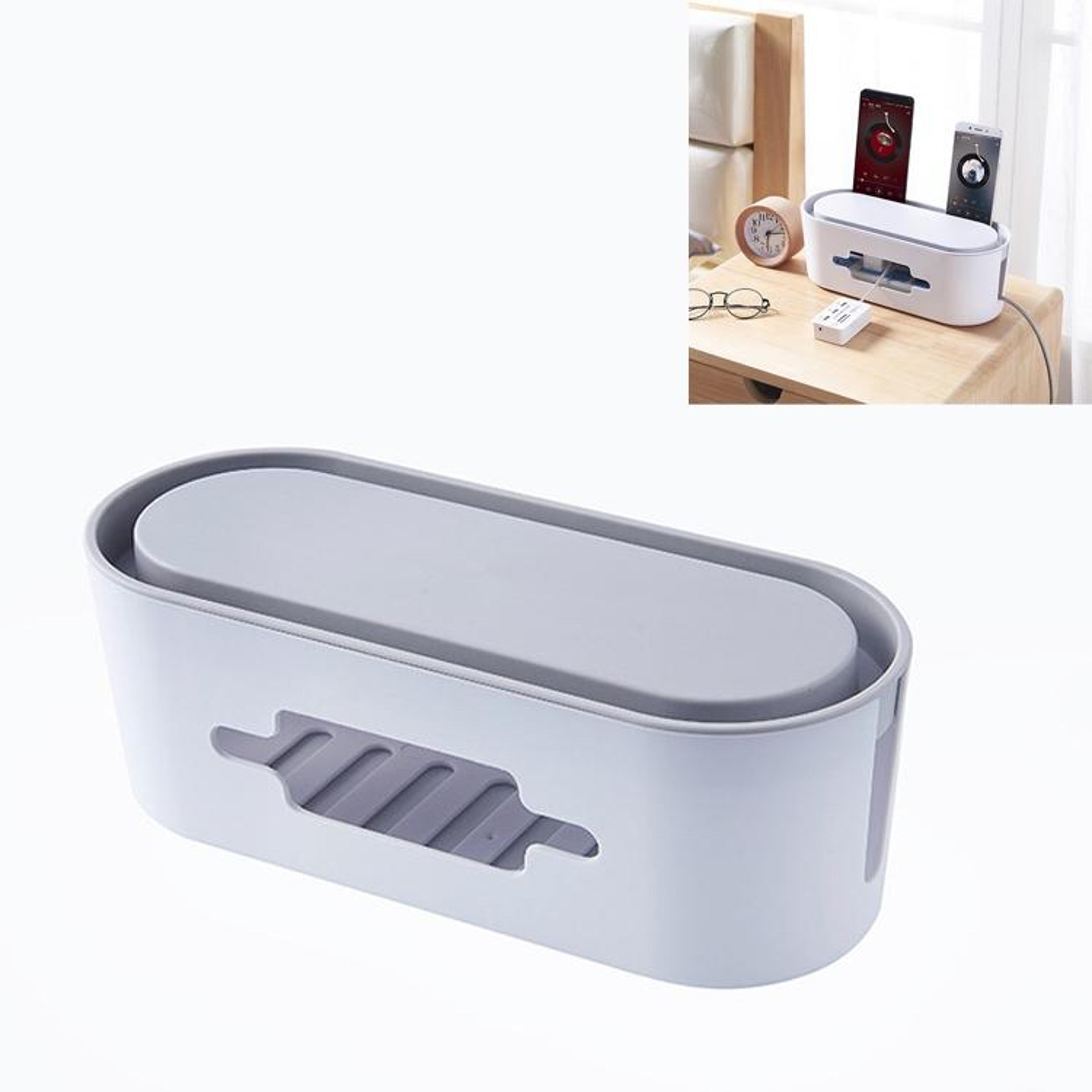 multi-purpose cable management box power strip organizer for desk & home charging storage