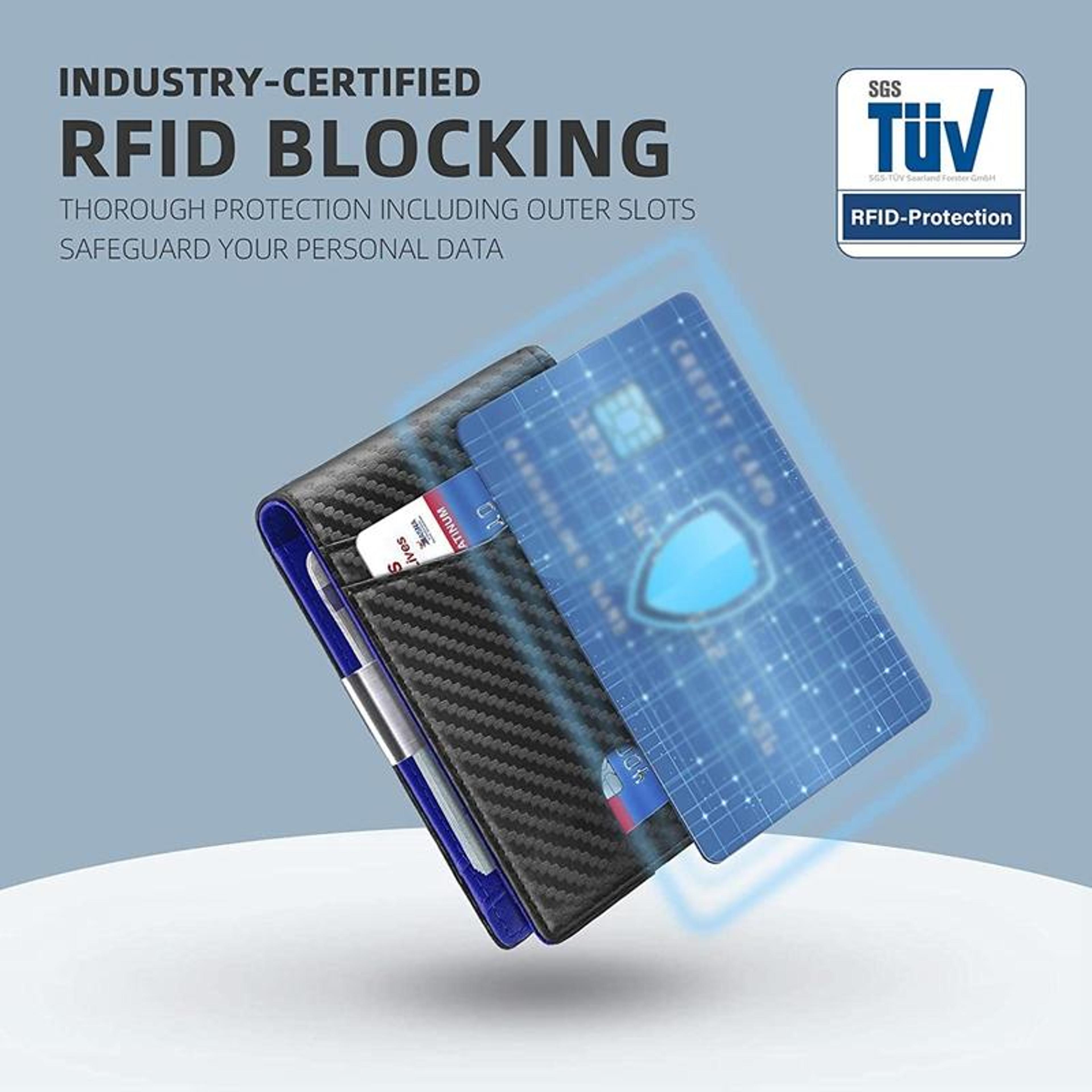 RFID Blocking Leather Card Holder Wallet With Coin Pocket Slim AntiTheft Credit Card Wallet 1