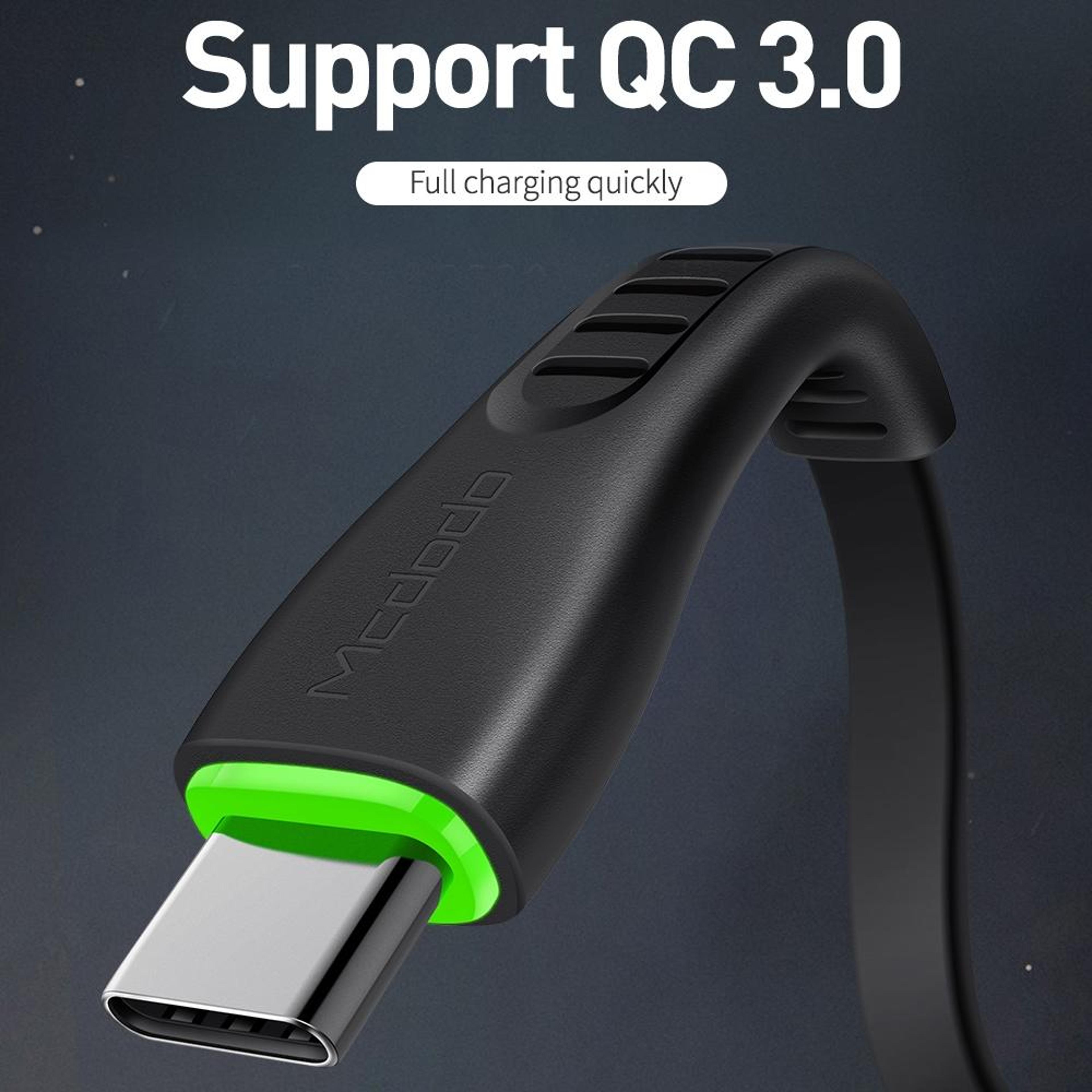 LED Type C To USB Fast Charging Cable QC40 Sync Cable 10