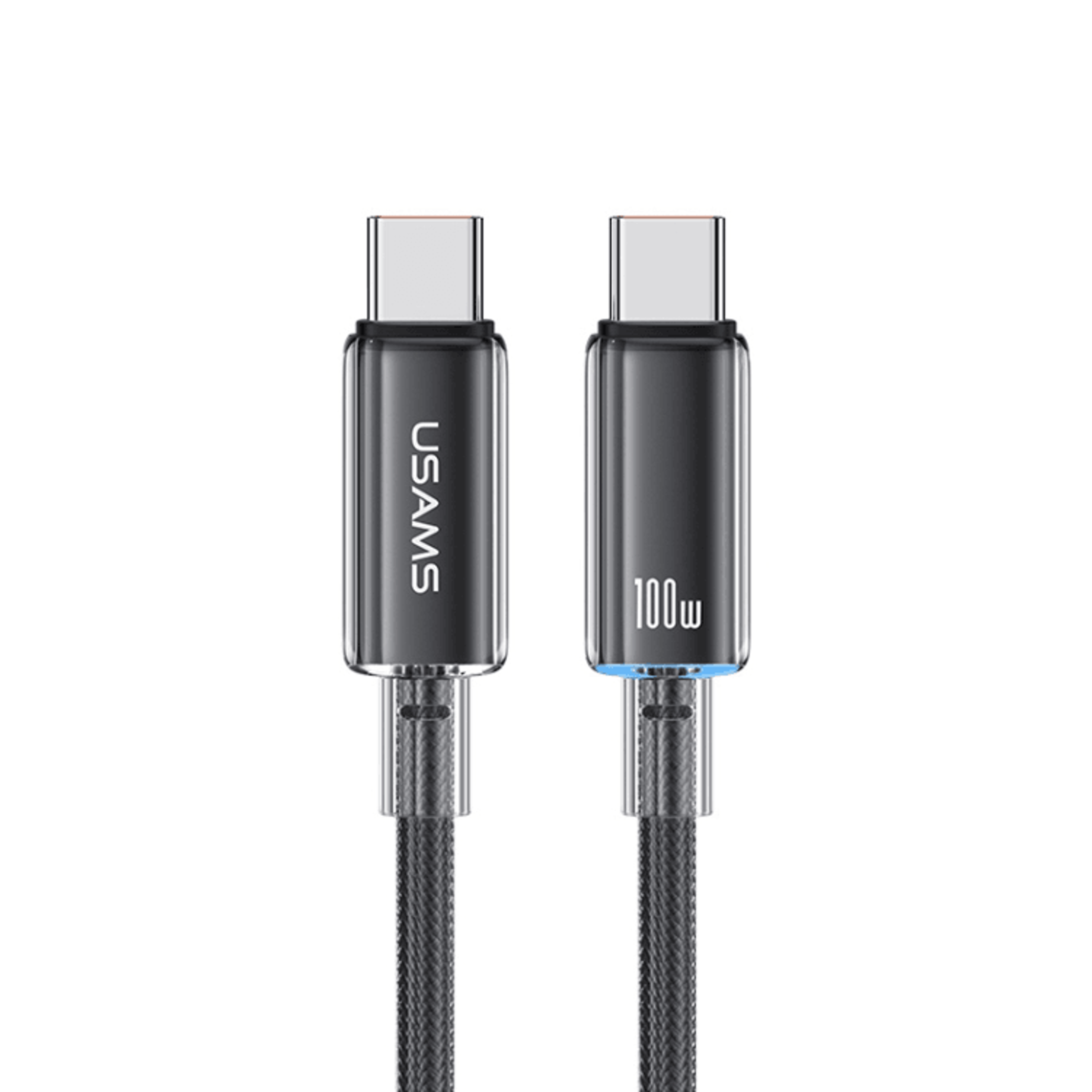 100W Type C Fast Charging Cable With LED Indicator Braided USB C Data Cable 8