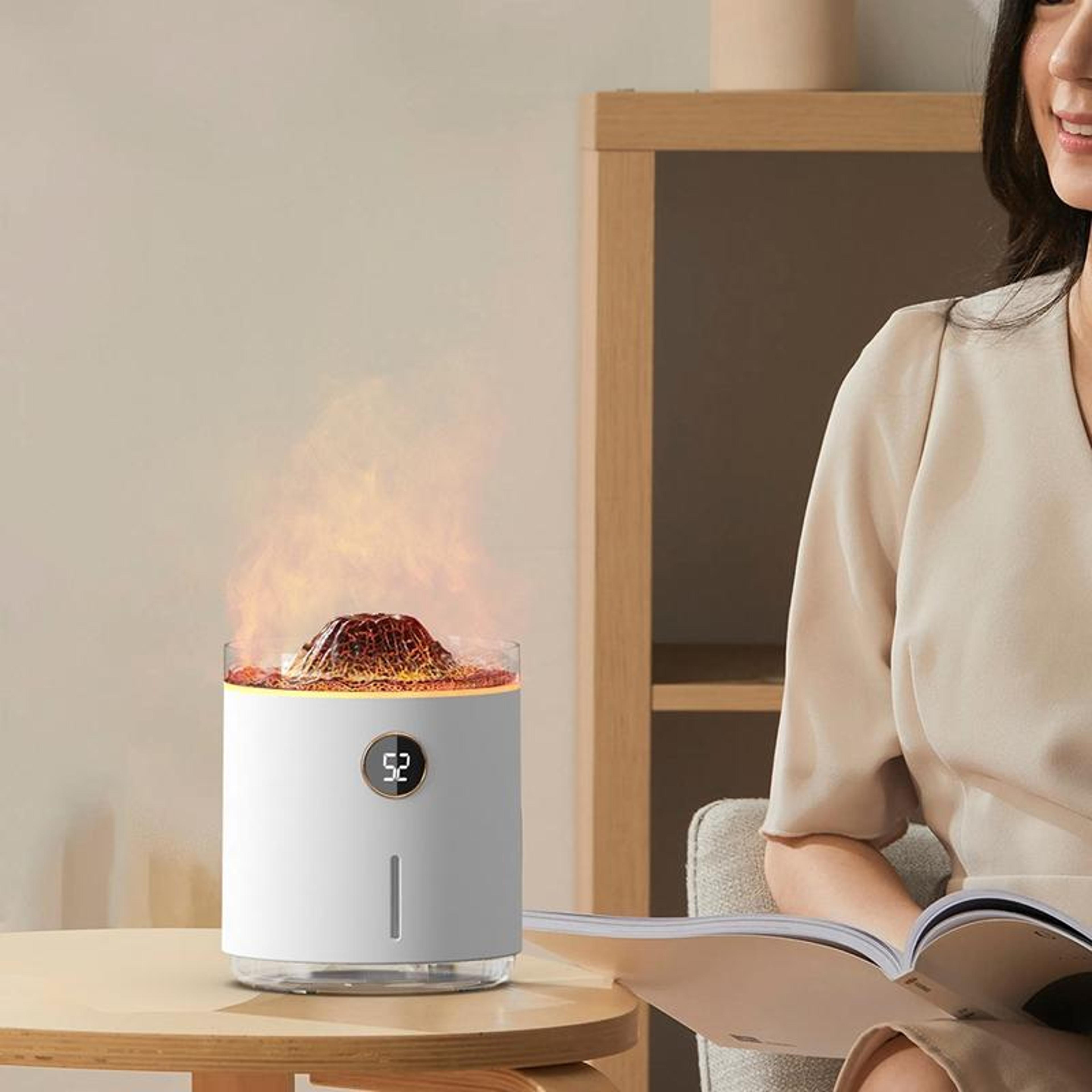 volcano diffuser mini aromatherapy humidifier with led lava effect