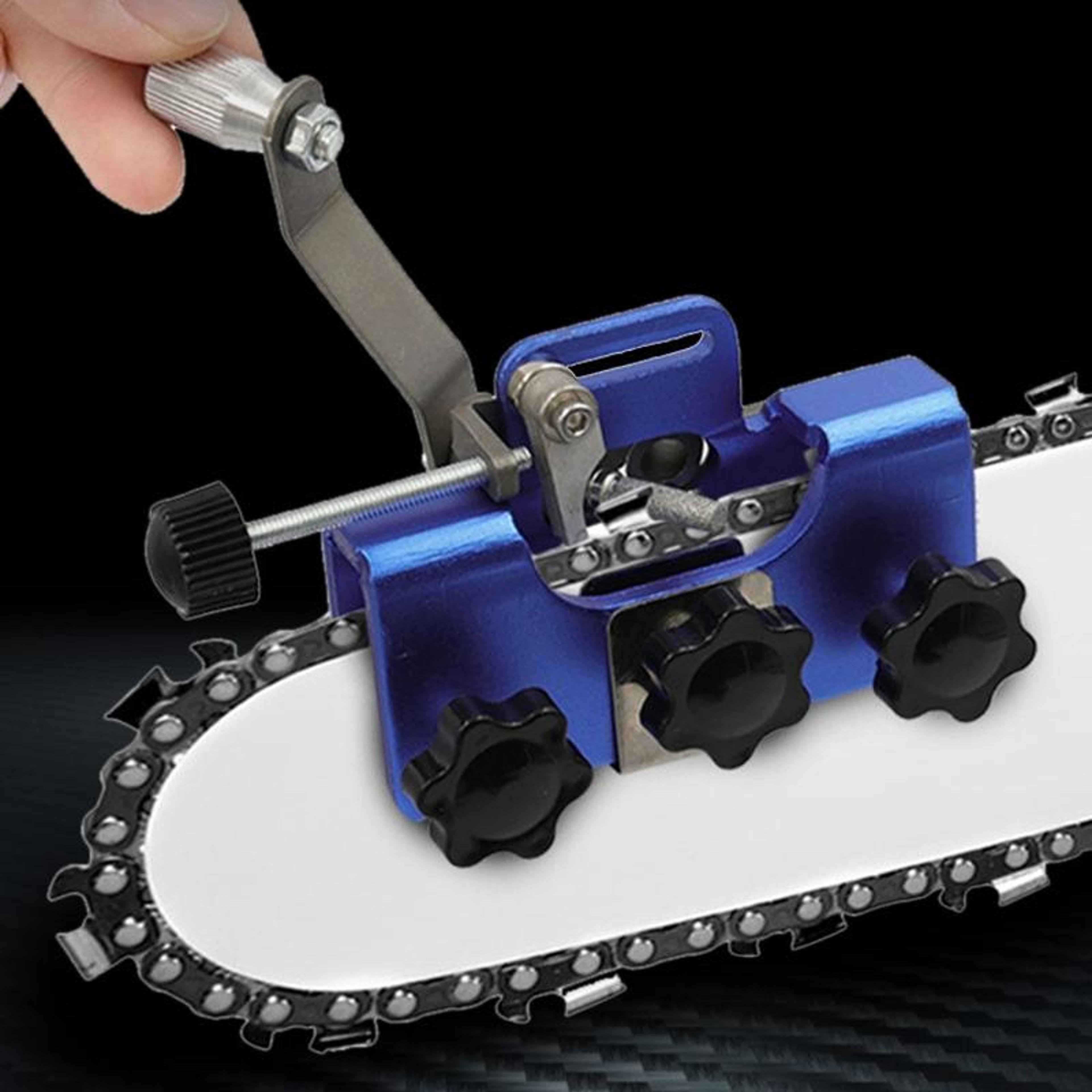 portable electric chainsaw sharpener tool, hand crank chain sharpener with 3 grinding heads