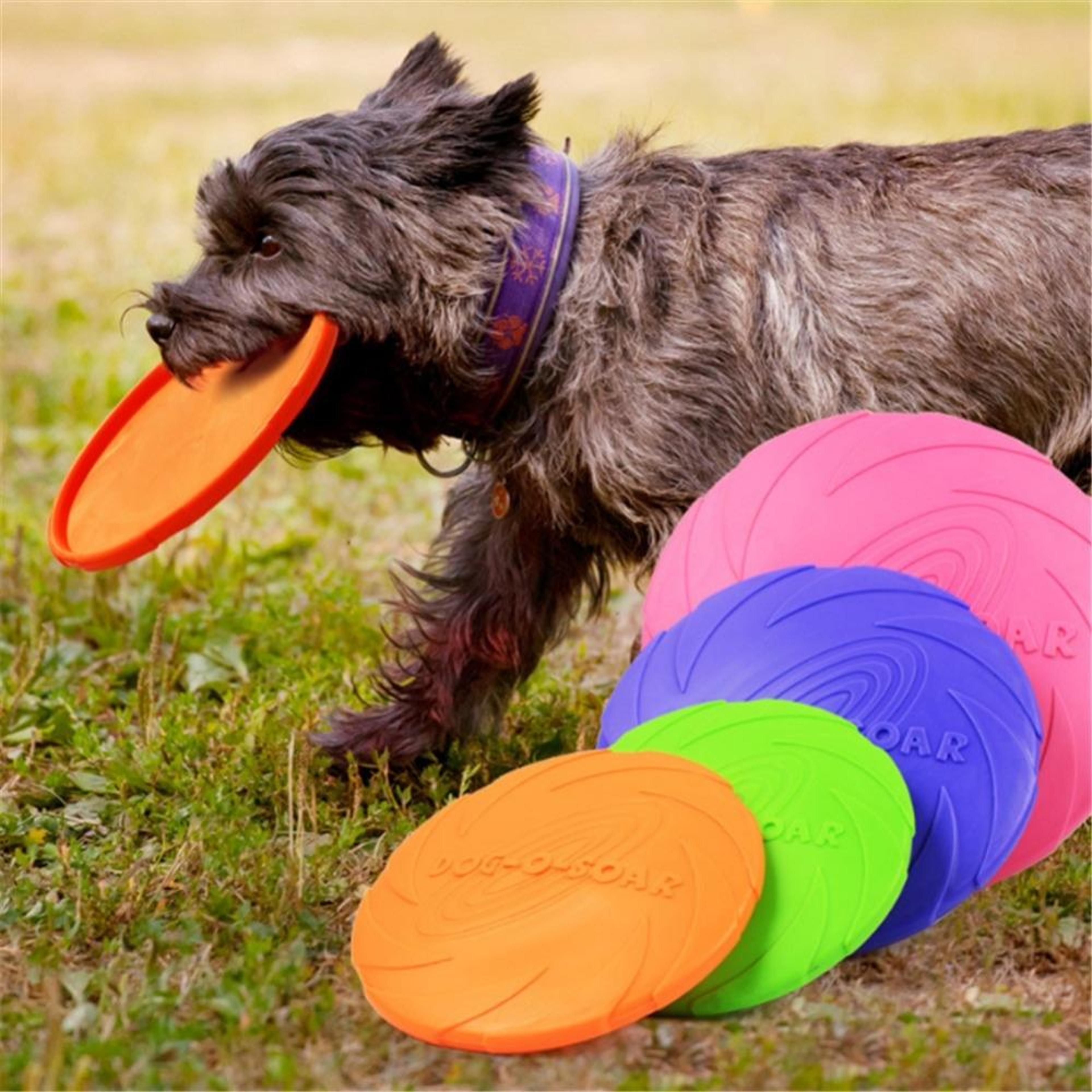 Durable Rubber Dog Flying Disc Toy For Fetch Training Large Dogs 1