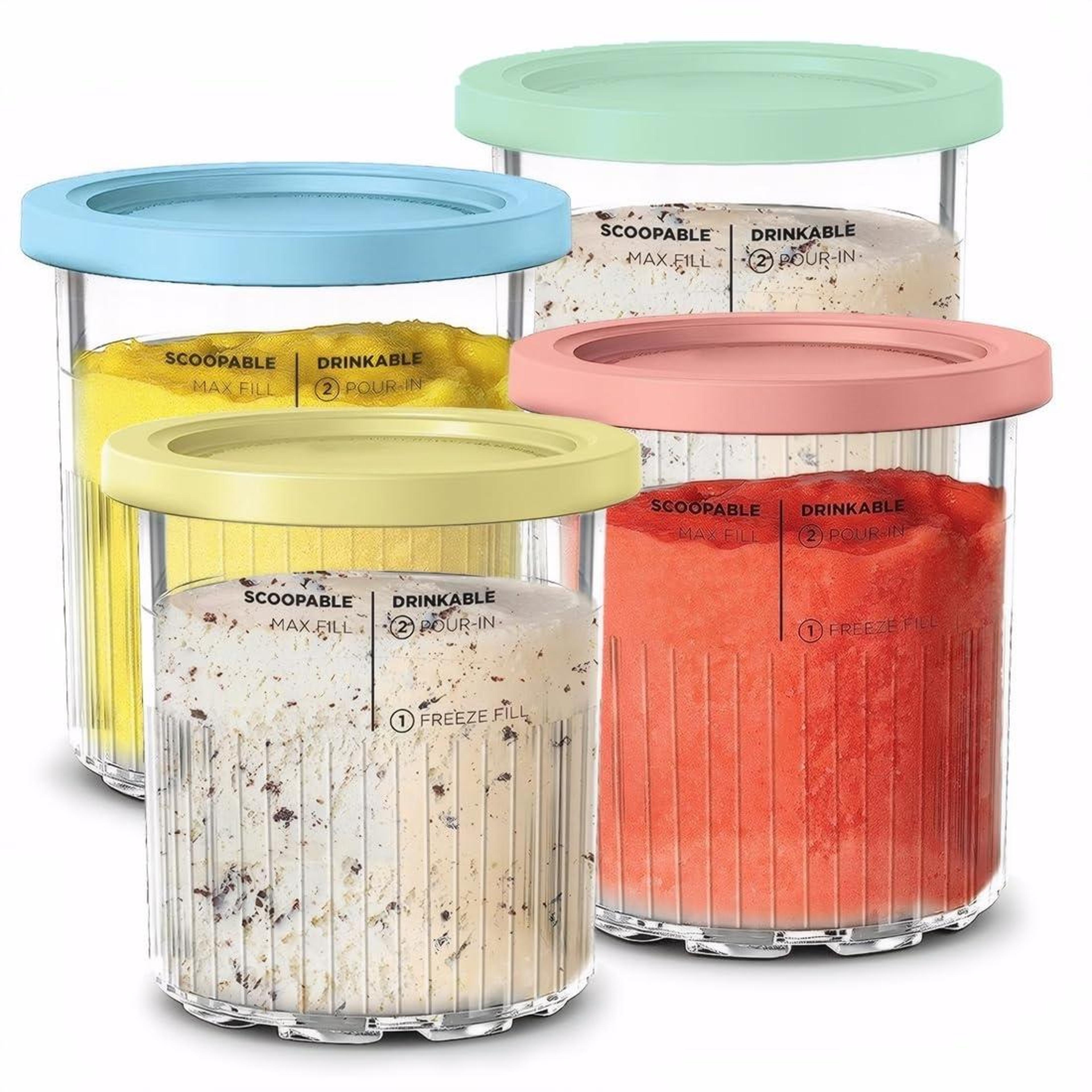 ninja creami deluxe ice cream containers 24oz with lids