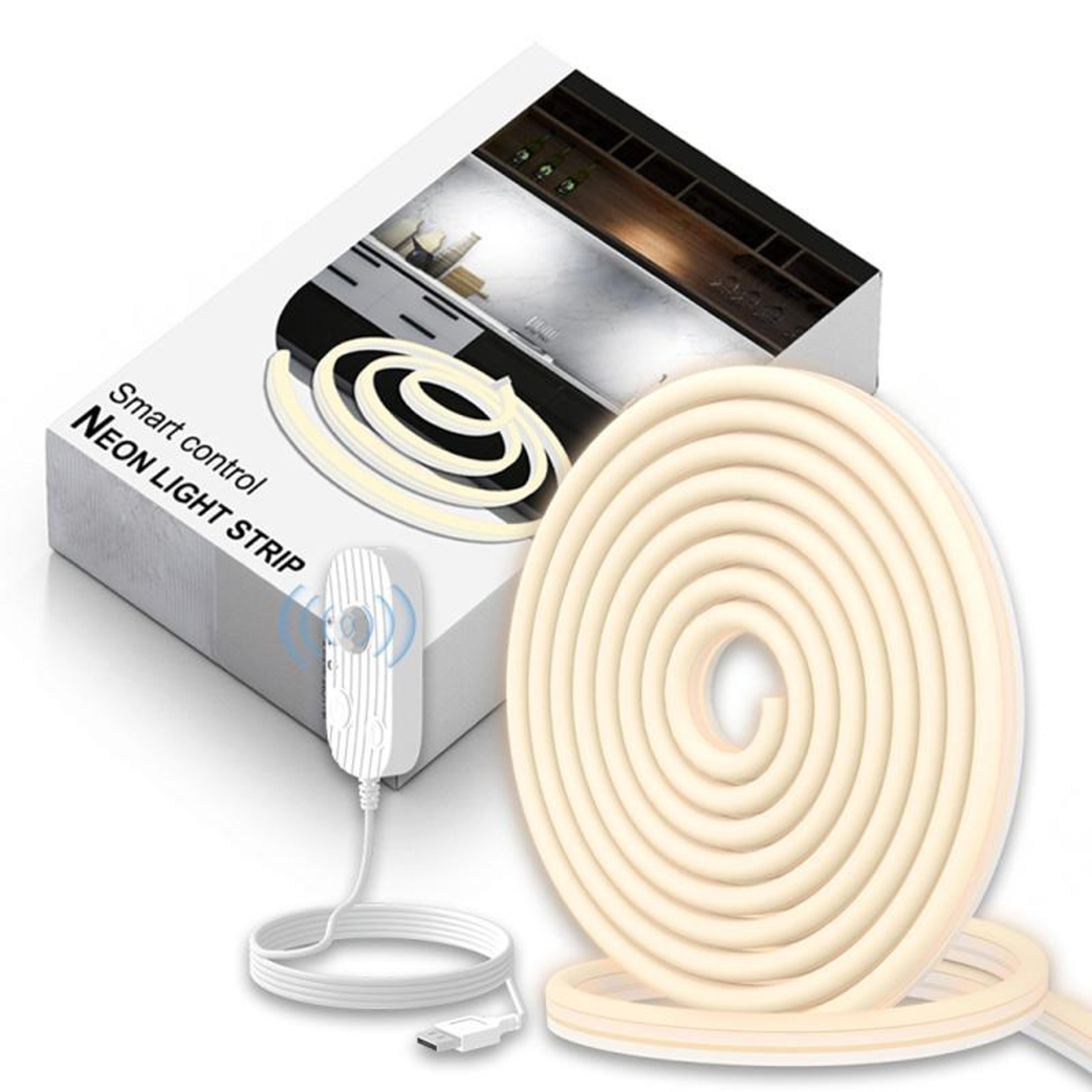 motion sensor led light strip usb rechargeable warm white flexible 2m closet night light