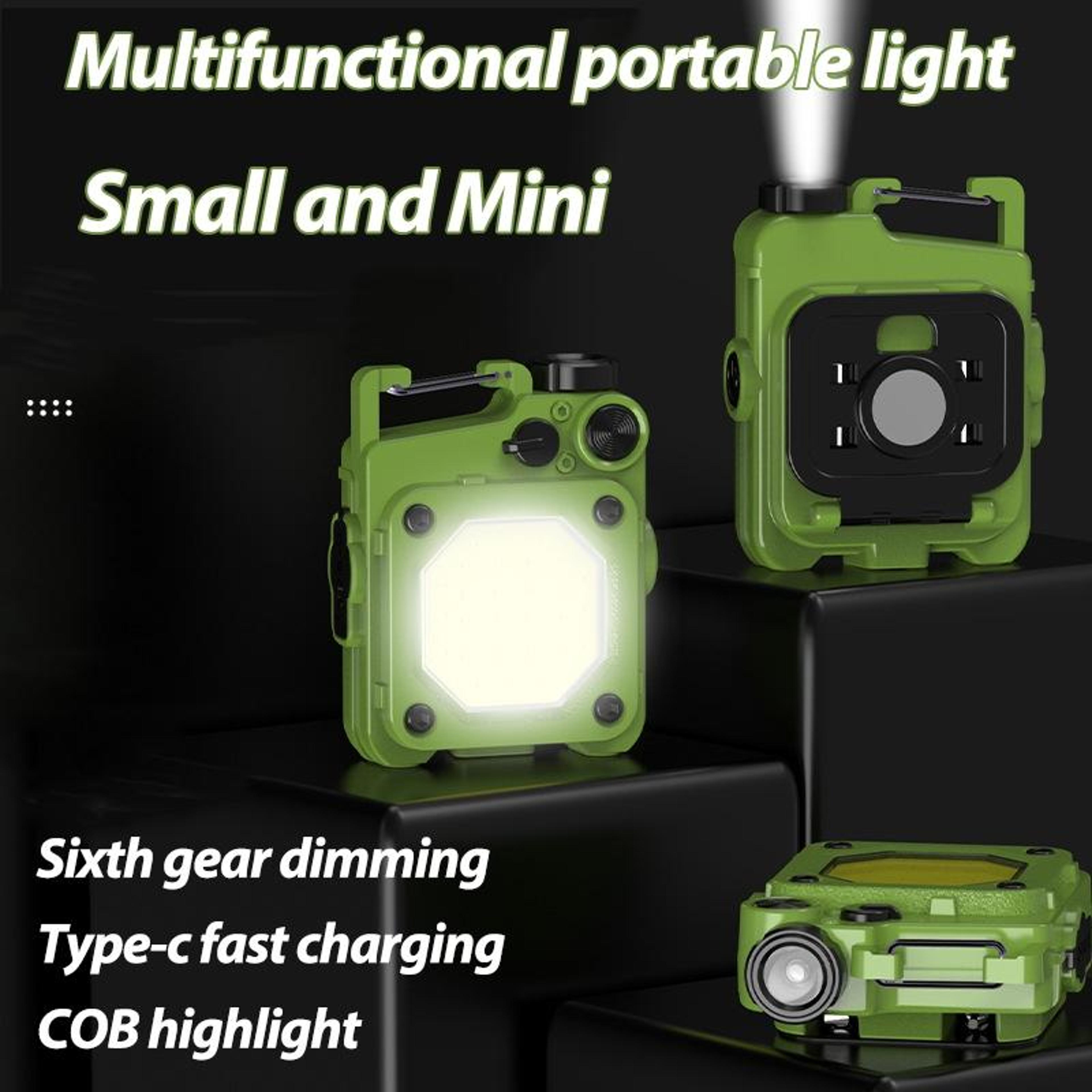 Mini Keychain COB Flashlight USB Rechargeable Magnetic Work Light For Camping  Emergency Use 2